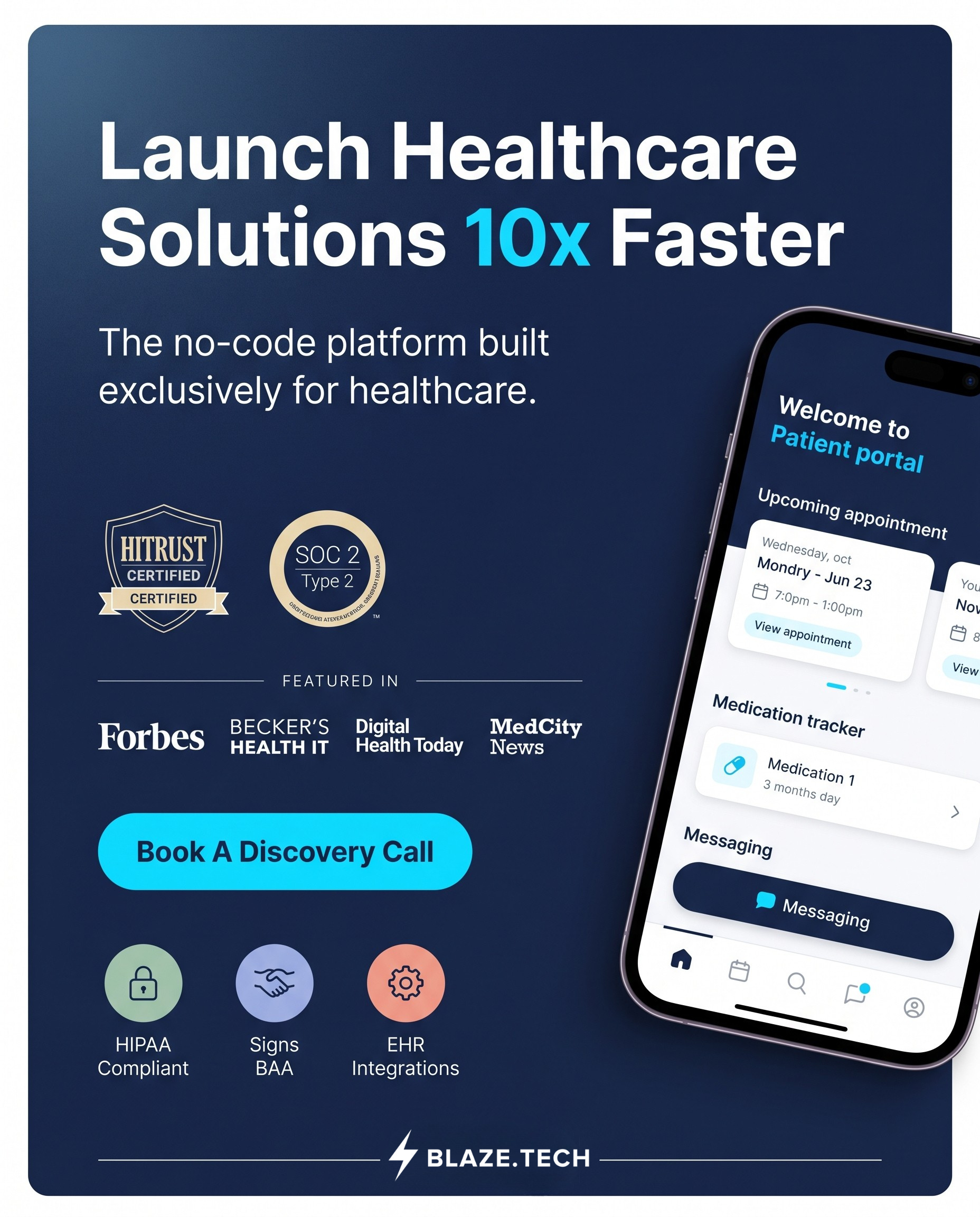Blaze.tech Facebook ad: To build a HIPAA-compliant MVP from a developer…