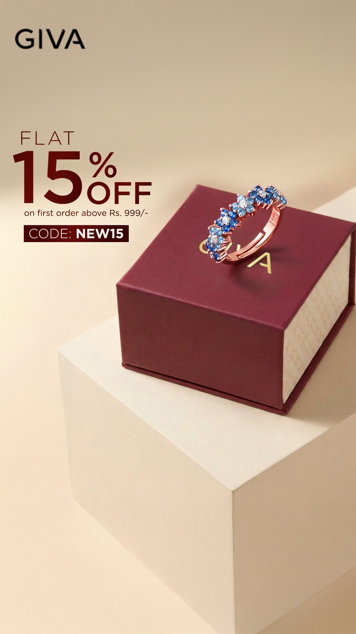 GIVA Facebook ad: Flat 15% Off | New Customer Exclusive