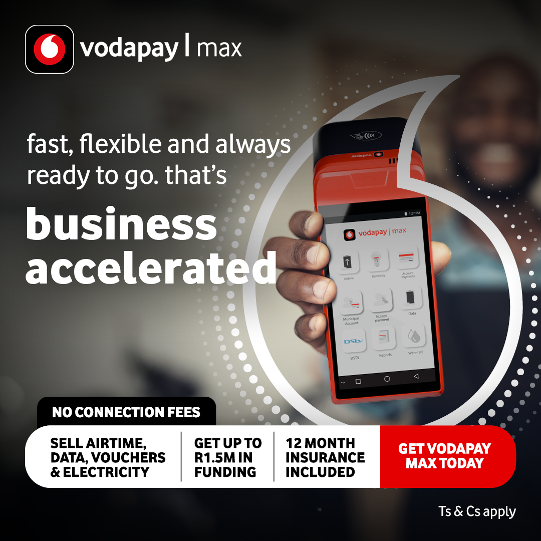 VodaPay Facebook ad: Get Your VodaPay Max Card Machine Today!