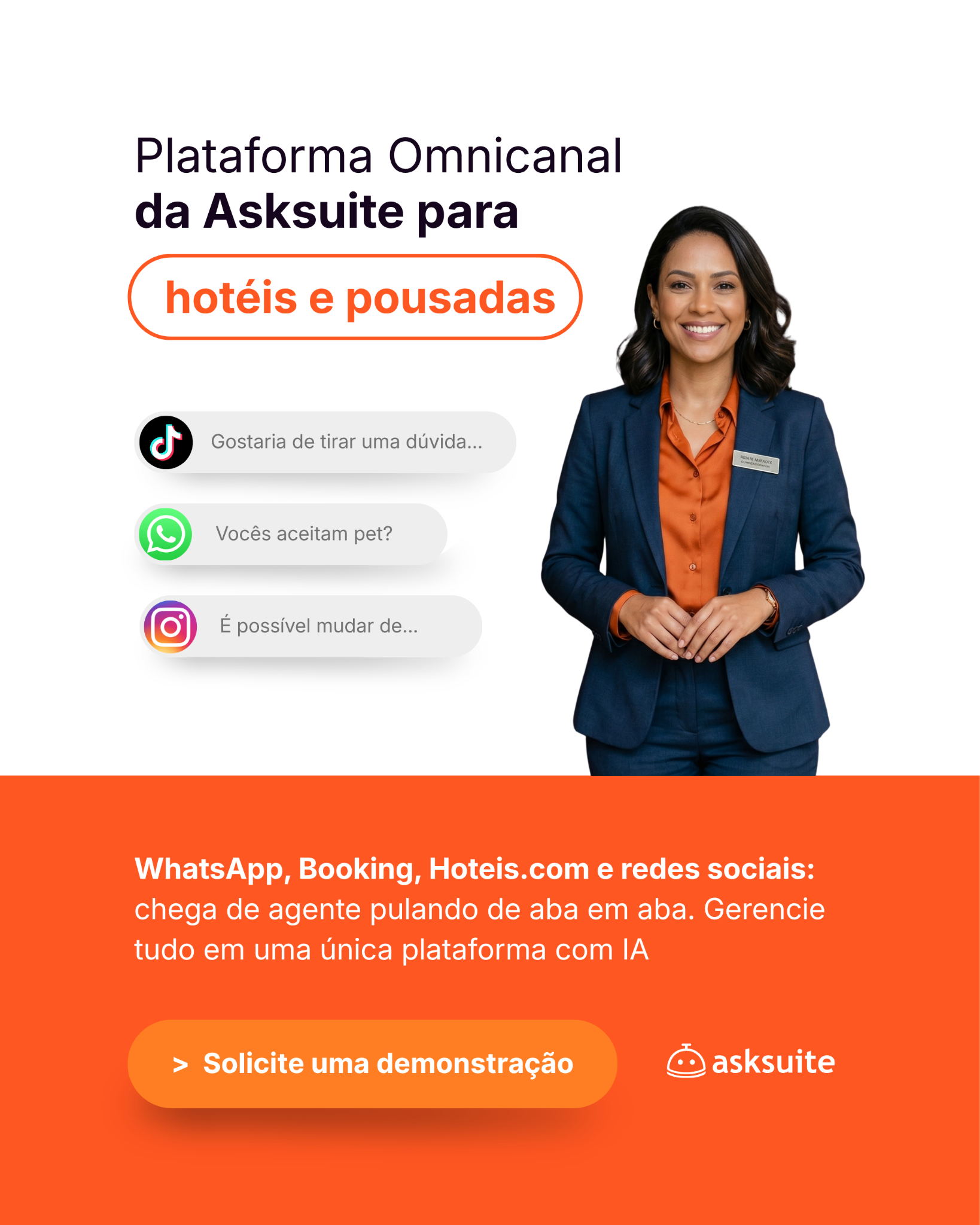 Asksuite AI Booking Assistant Facebook ad