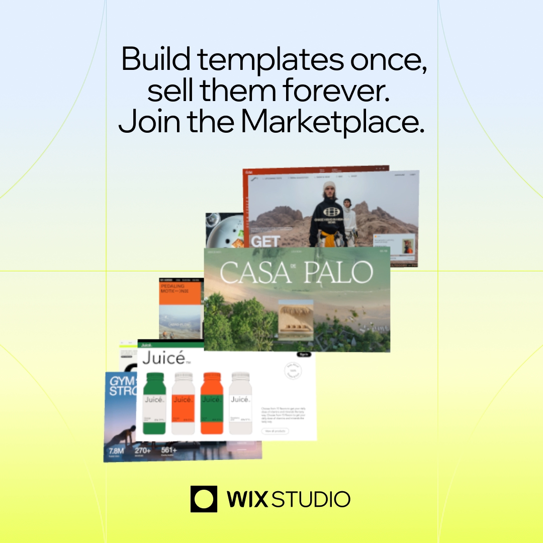 Wix Studio Facebook ad: Start selling templates