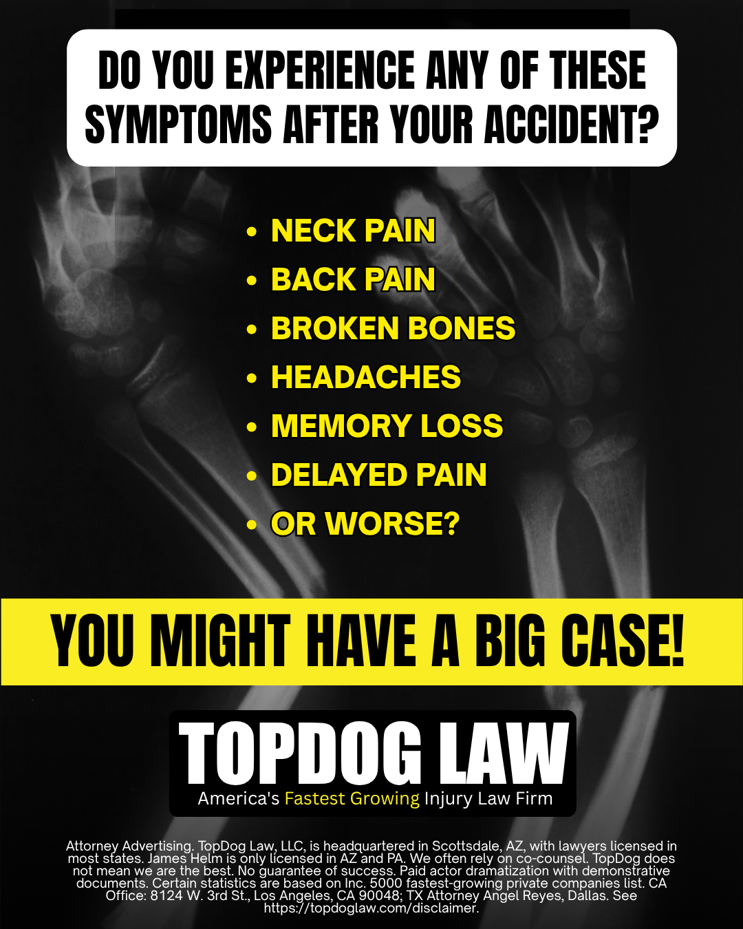 TopDog Law Facebook ad