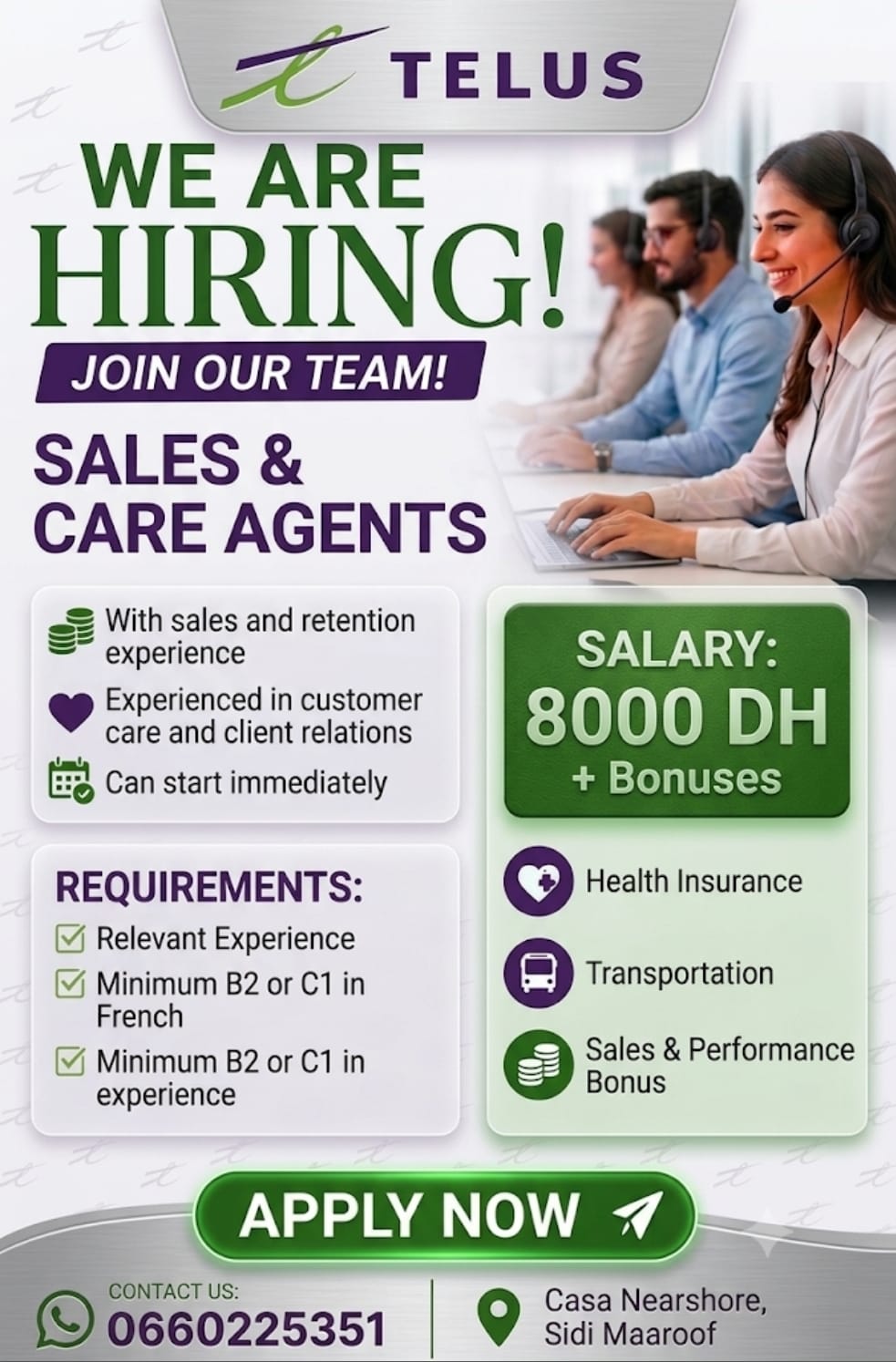 Telus digital casablanca Facebook ad: Discuter avec nous