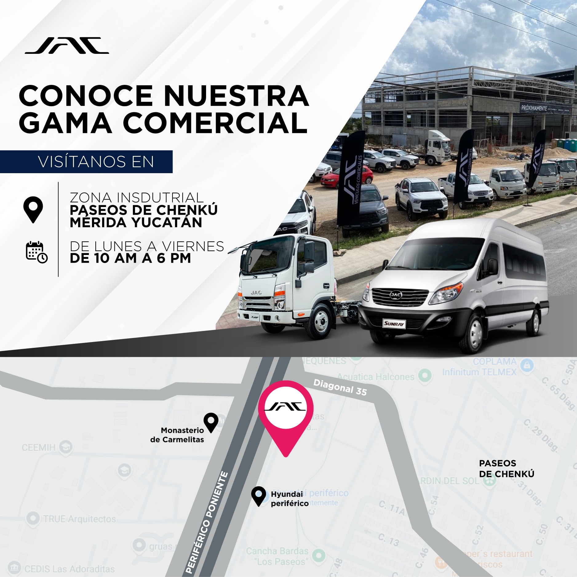 JAC Mérida Facebook ad: ¡JAC Mérida tiene un nuevo hogar para vehículos…