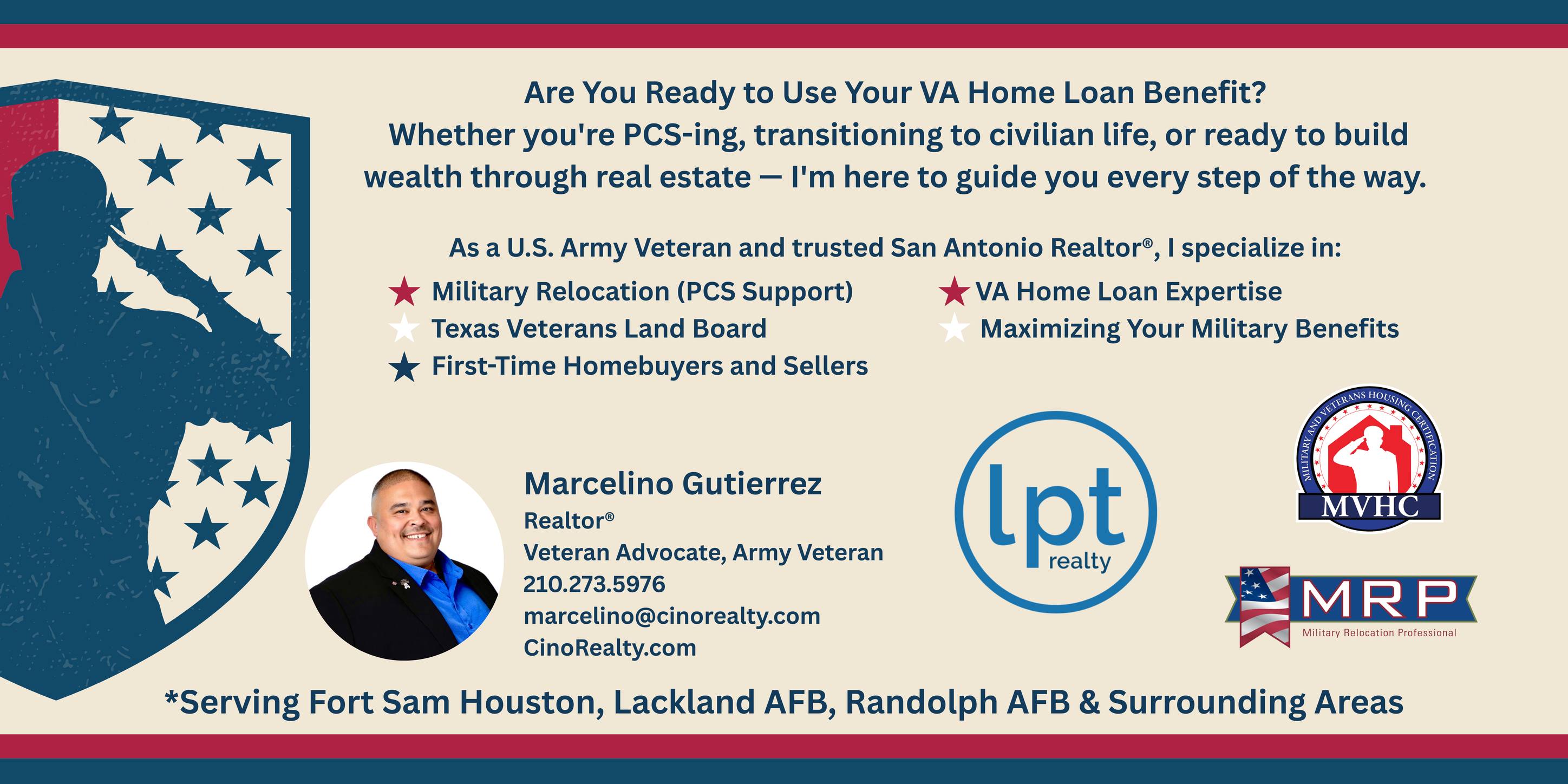 Marcelino Gutierrez, Realtor Serving San Antonio Facebook ad: You Earned the VA Loan