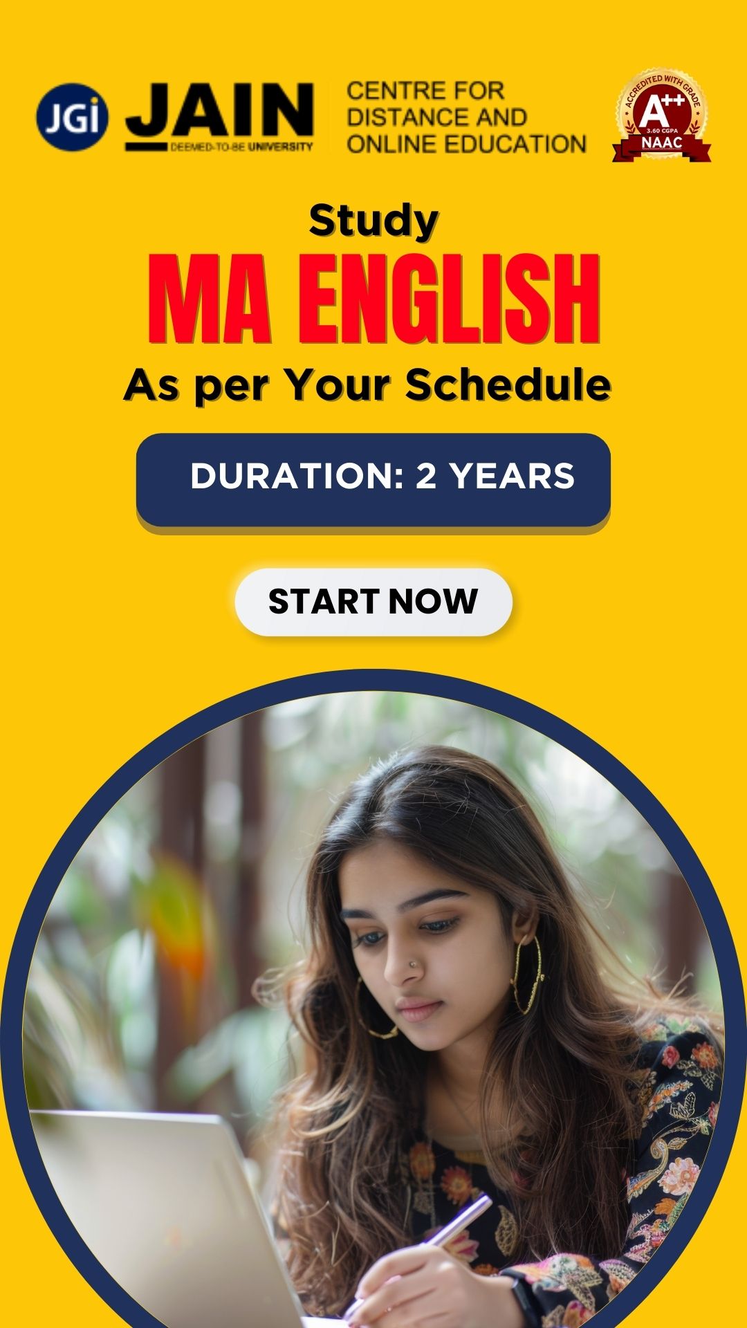 Jain University Facebook ad