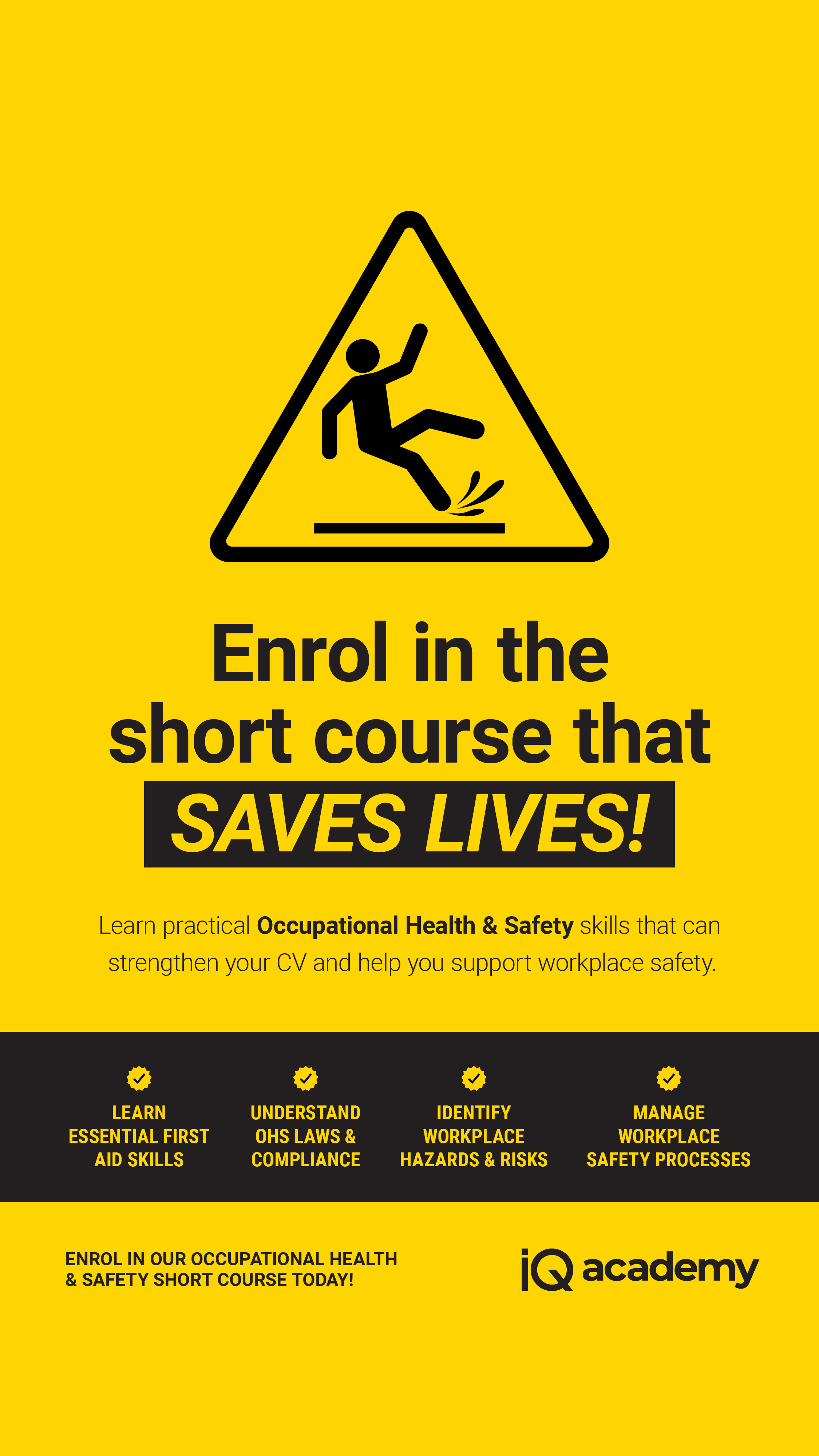 IQ Academy Facebook ad: Our short course covers office AND construction health &…