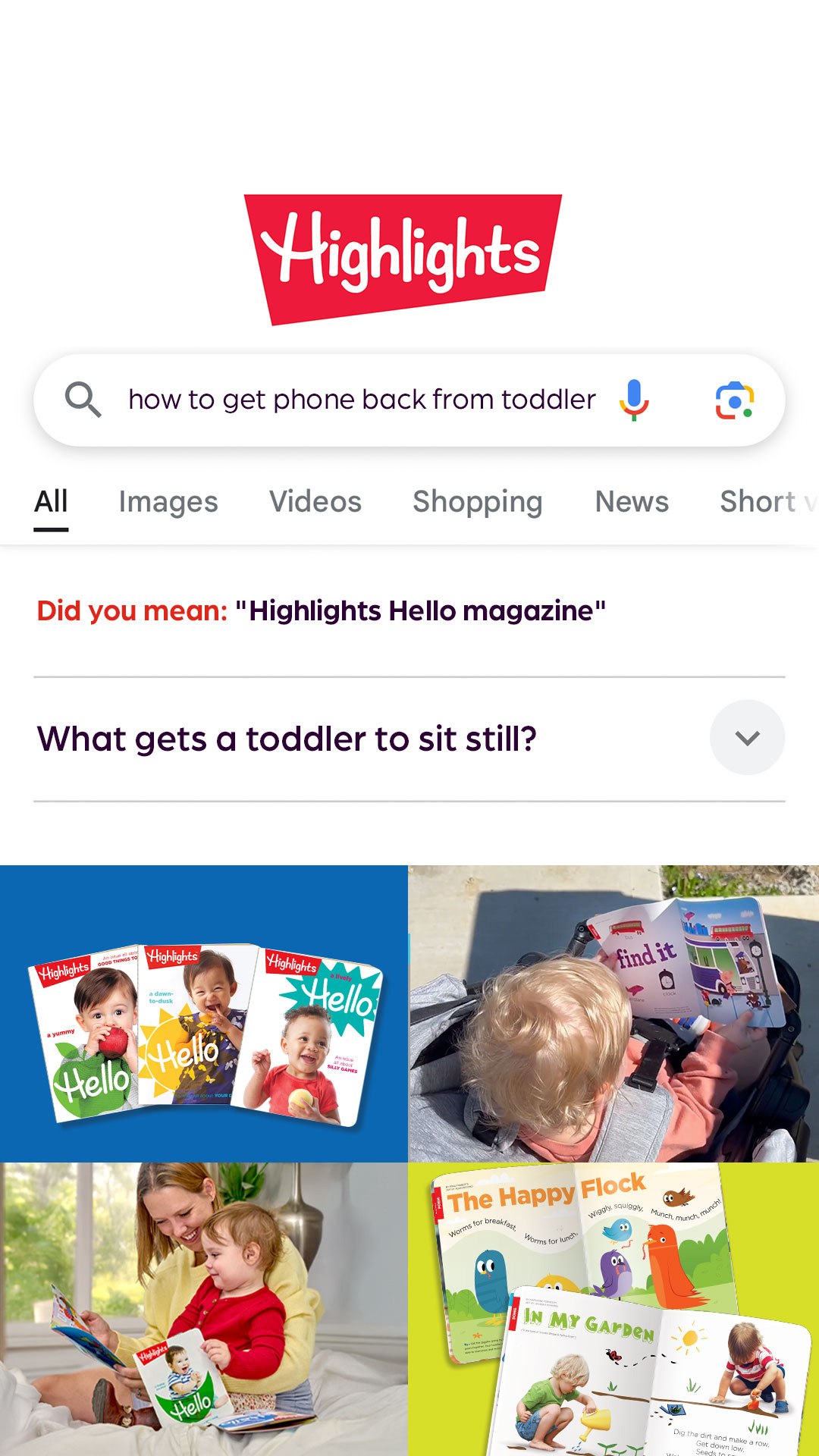 Highlights for Children Facebook ad