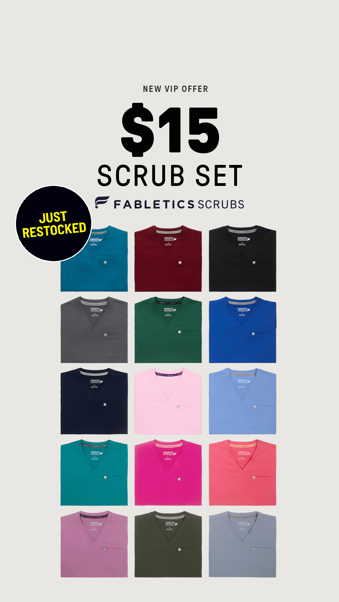 Fabletics Scrubs Facebook ad