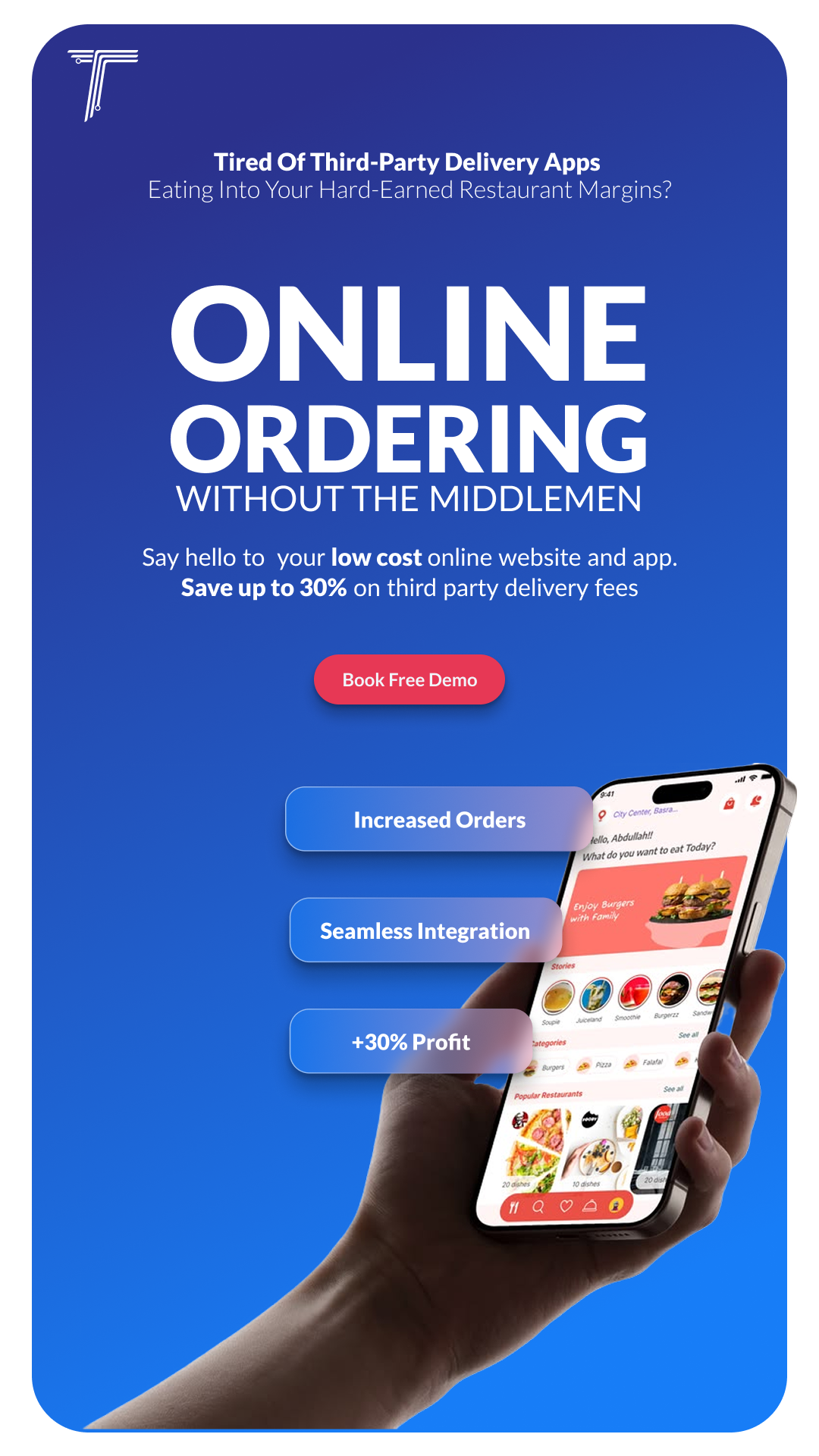 Tabin Facebook ad: Build a Restaurant Website