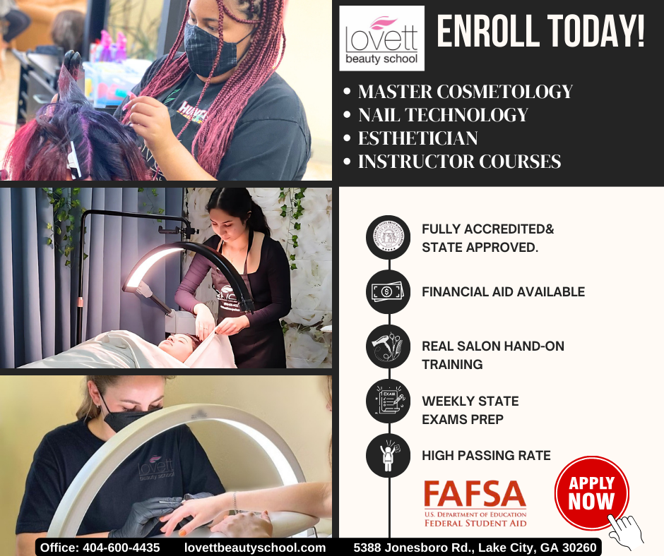Lovett Beauty School Facebook ad