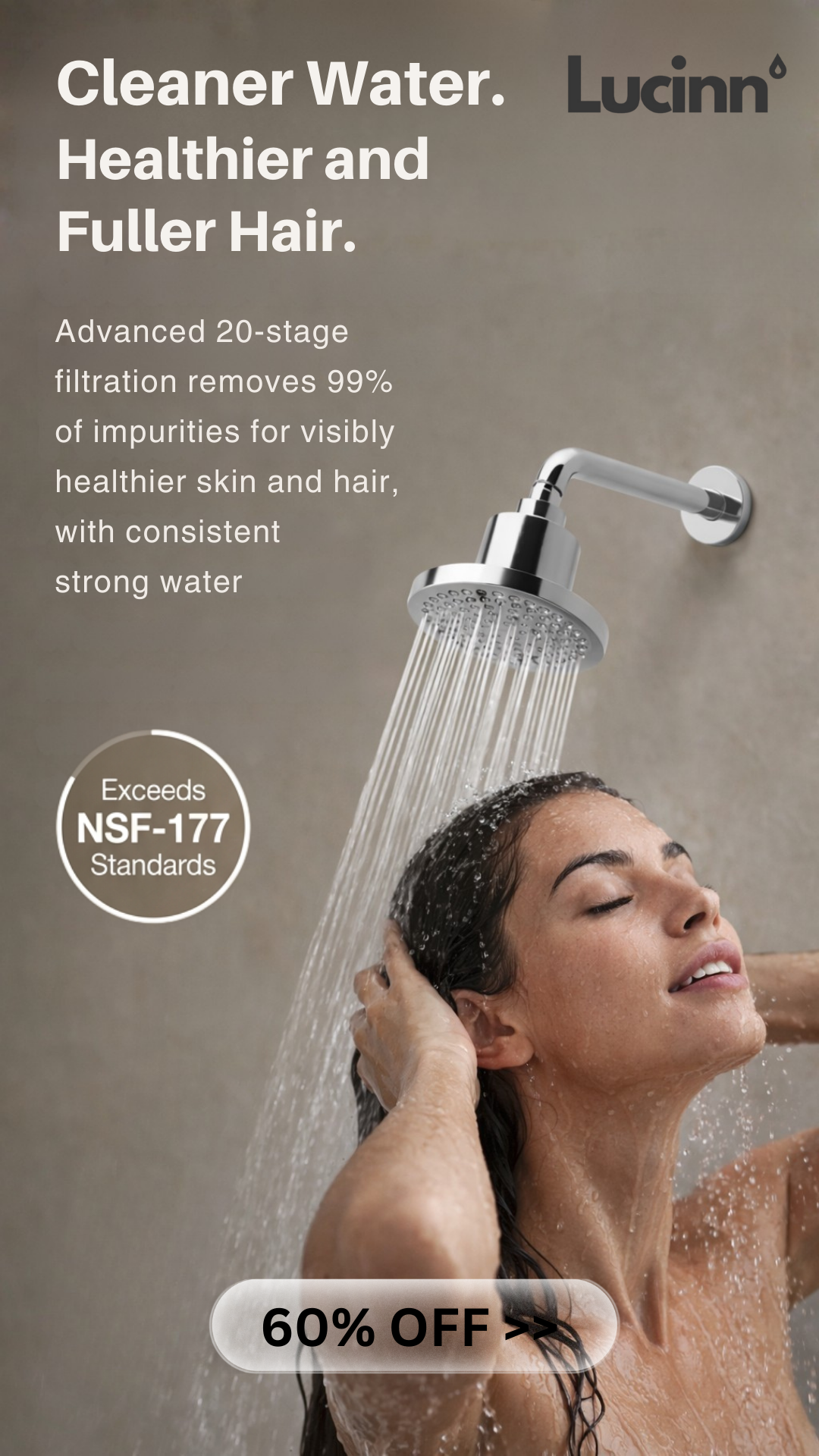 Lucinn Filtered Showerhead Facebook ad