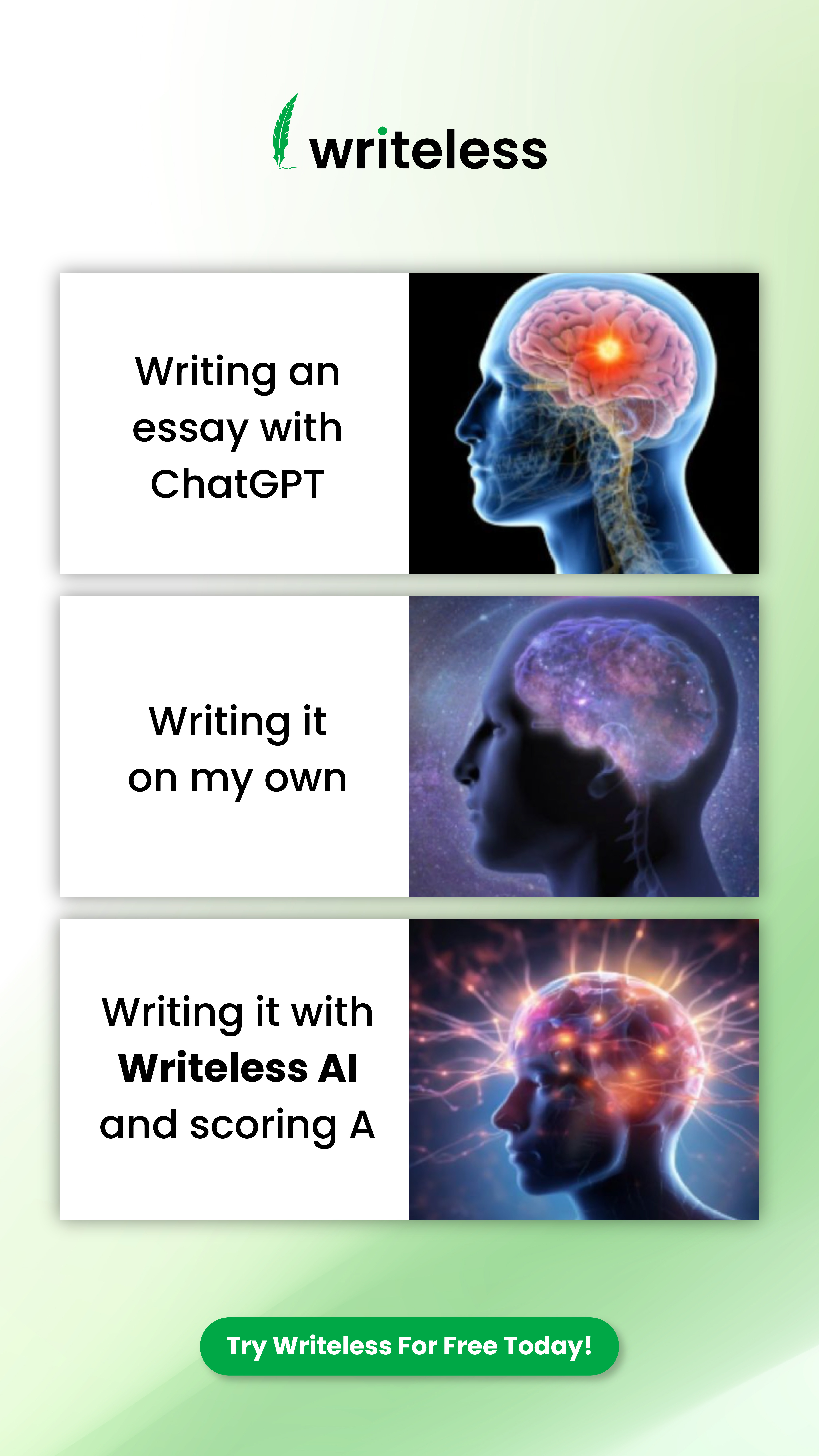 Writeless AI Facebook ad