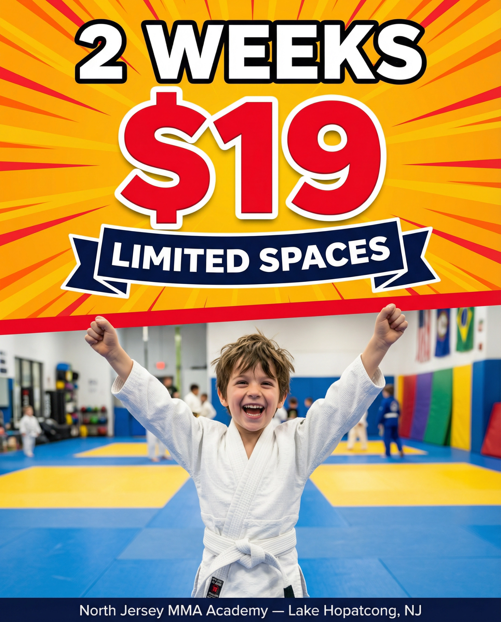 North Jersey Mixed Martial Arts Academy Facebook ad: 2 Weeks For $19