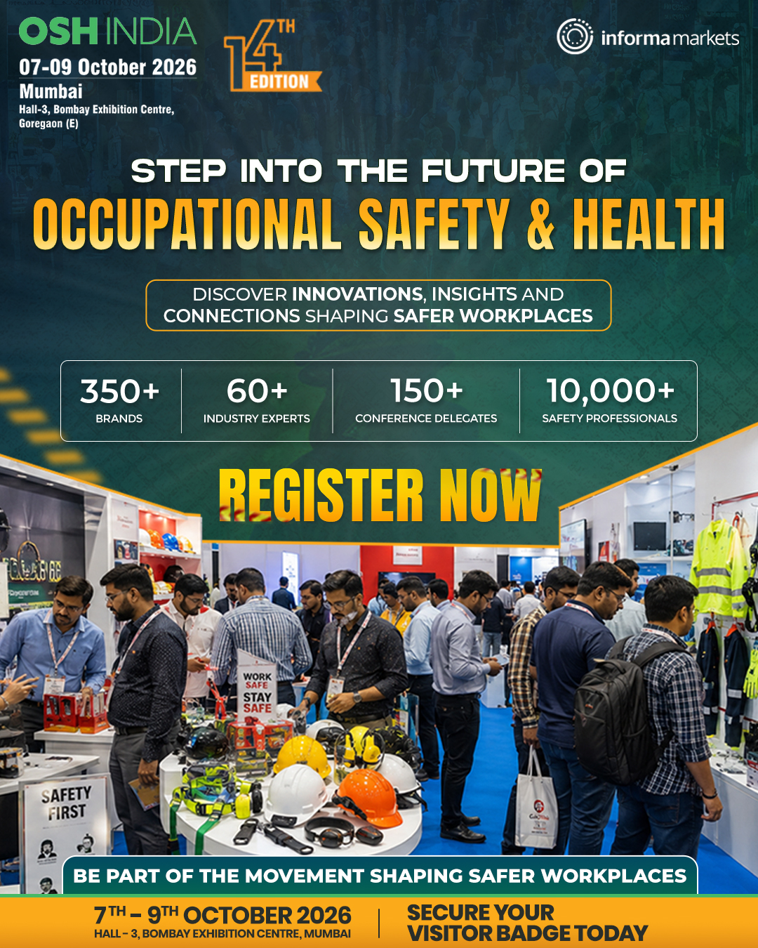 OSH India Facebook ad: Register Now and Secure Your Visitor Badge Today