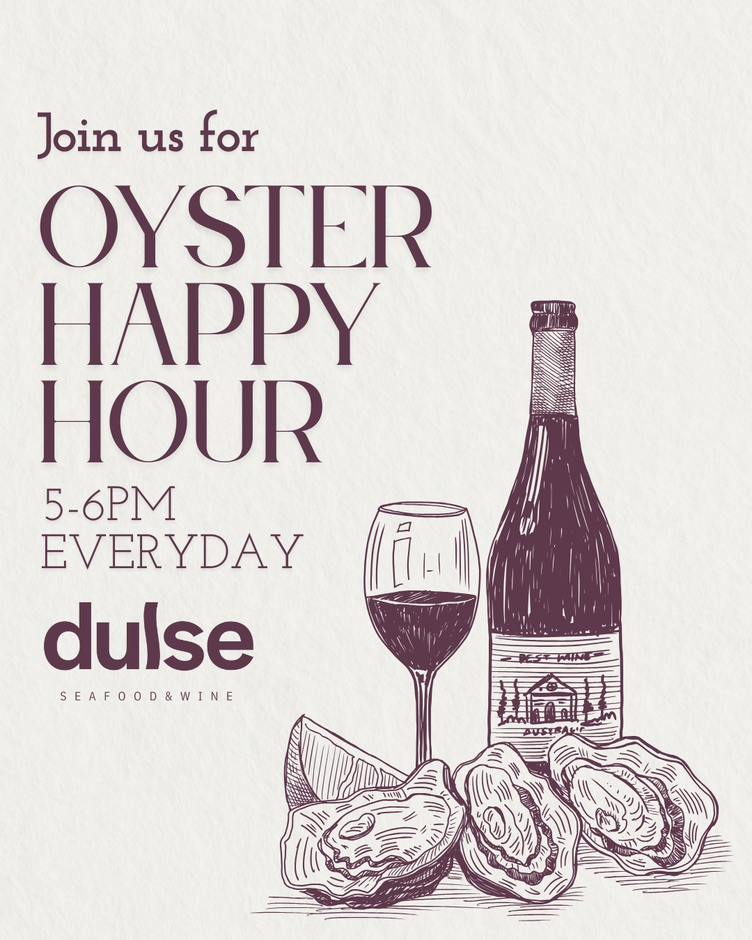 Dulse Seafood & Wine - Edinburgh Facebook ad: £2 Oysters - Daily from 5-6pm