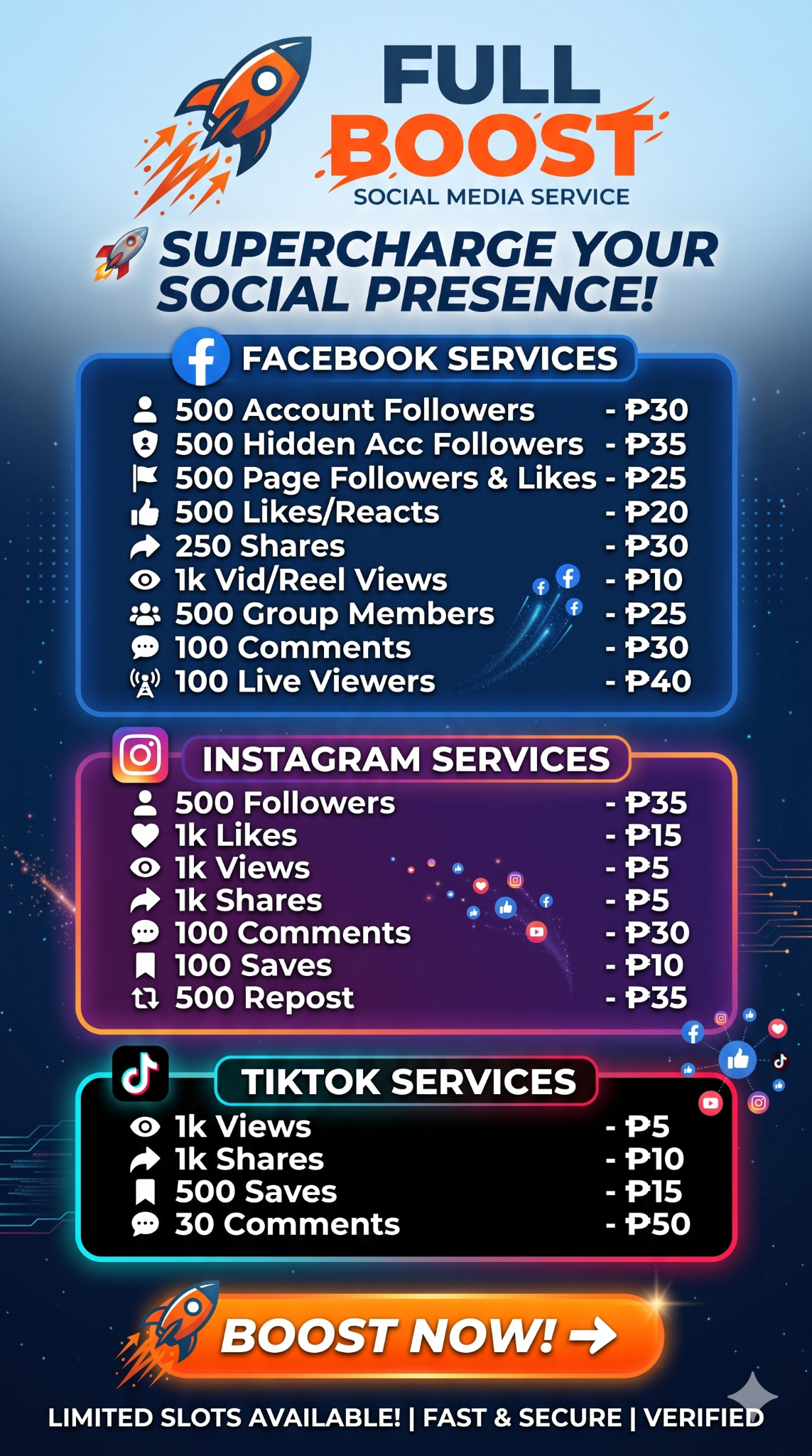 Rapid Reach PH Facebook ad: I-boost na ang iyong Social Media presence for as low as ₱20