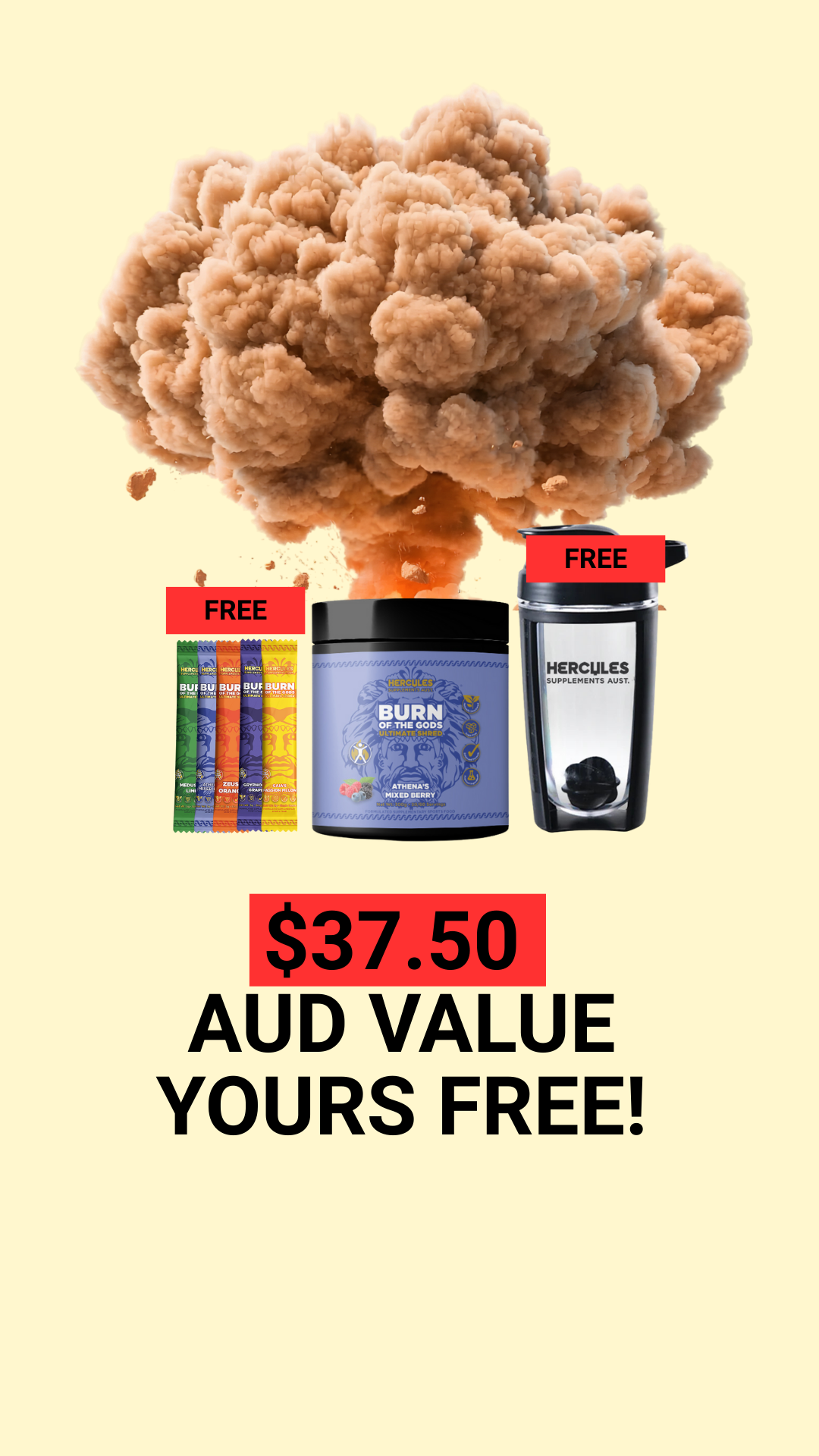 Hercules Supplements Aust Facebook ad