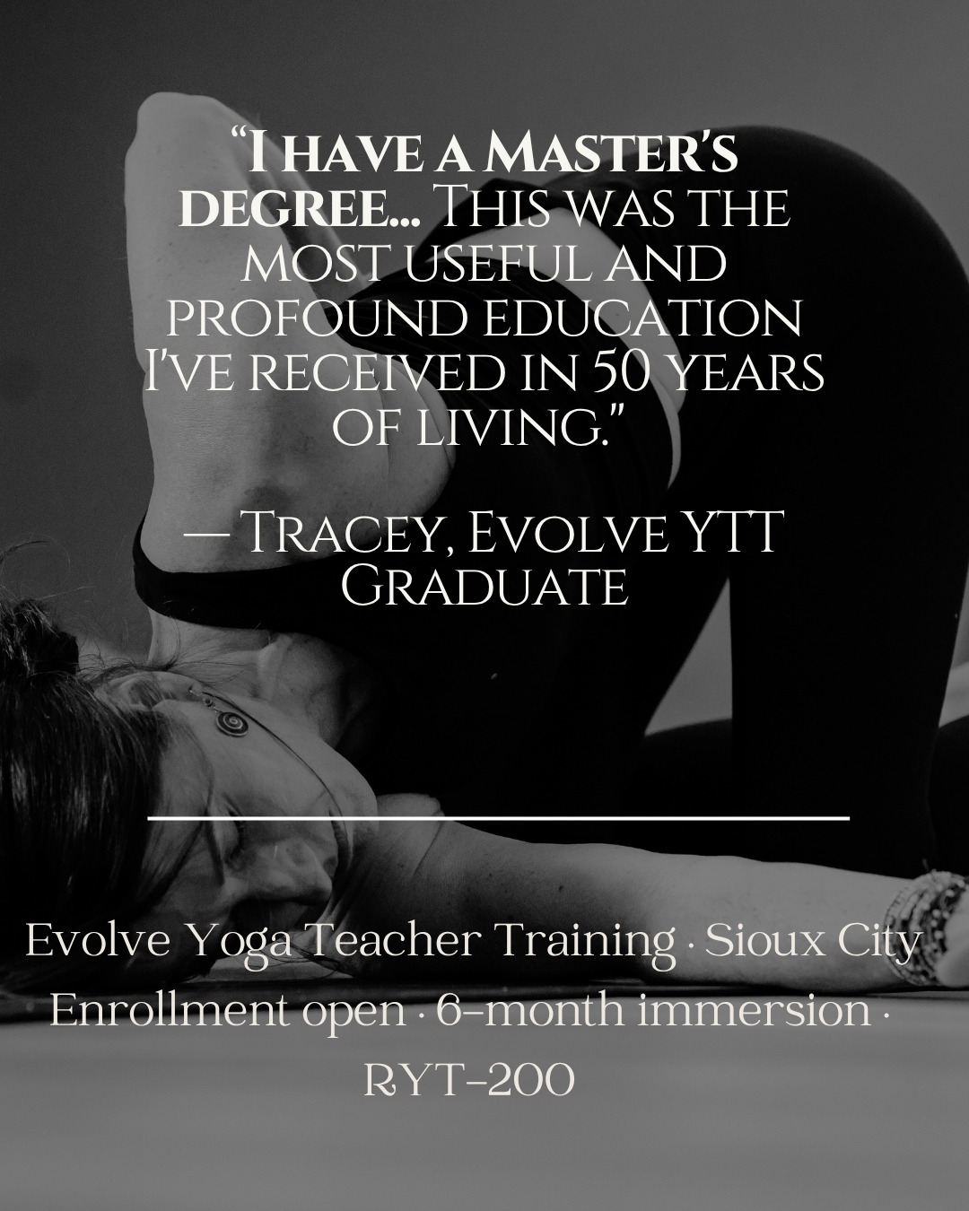 Evolve Yoga and Wellness Center Facebook ad: Evolve Yoga Teacher Training 2026