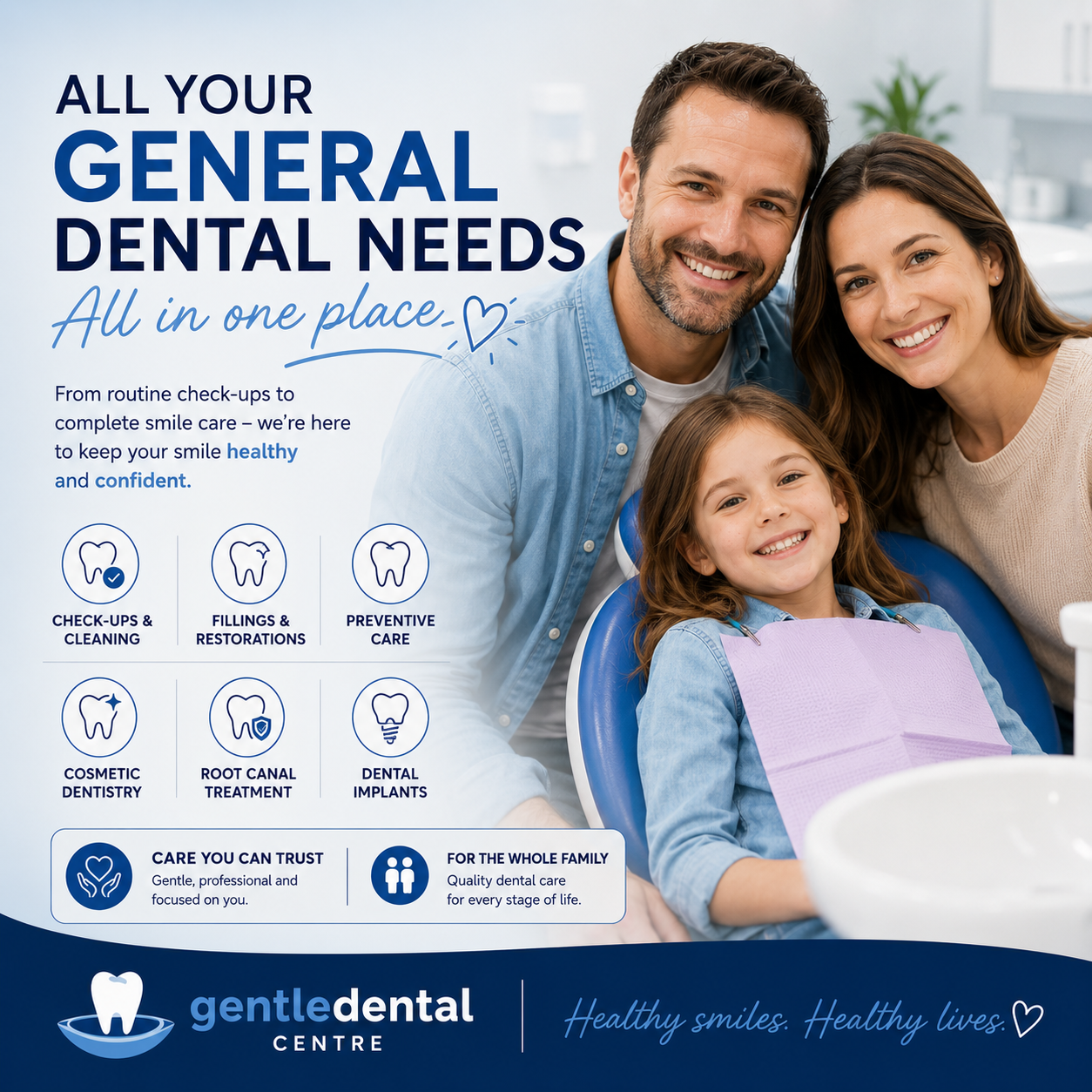 Gentle Dental Centre Facebook ad: General Family Dentistry