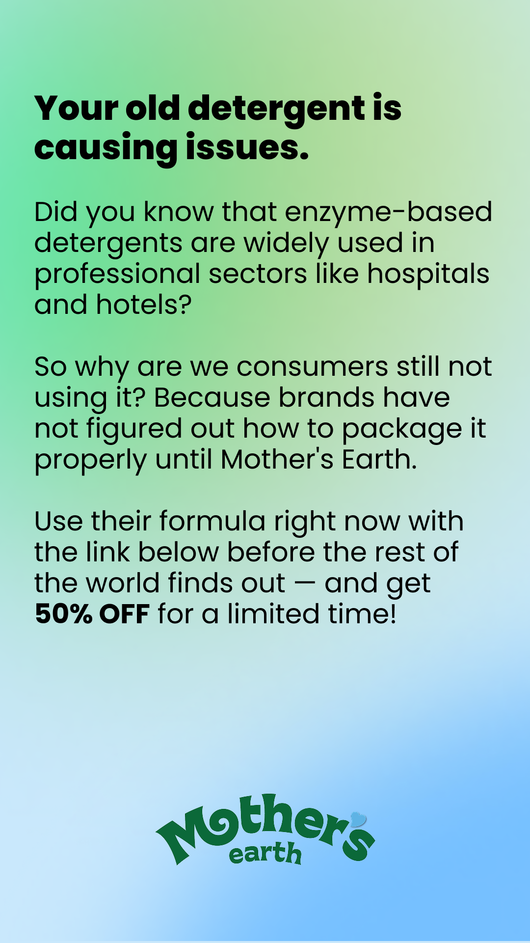Mothers Earth Facebook ad
