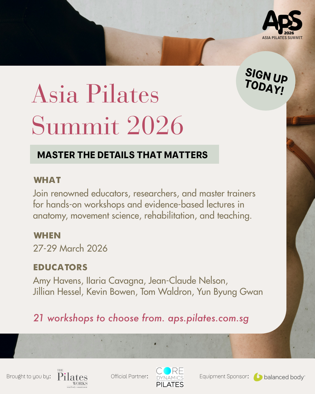 The Pilates Works Facebook ad: Join us at the Asia Pilates Summit 2026…