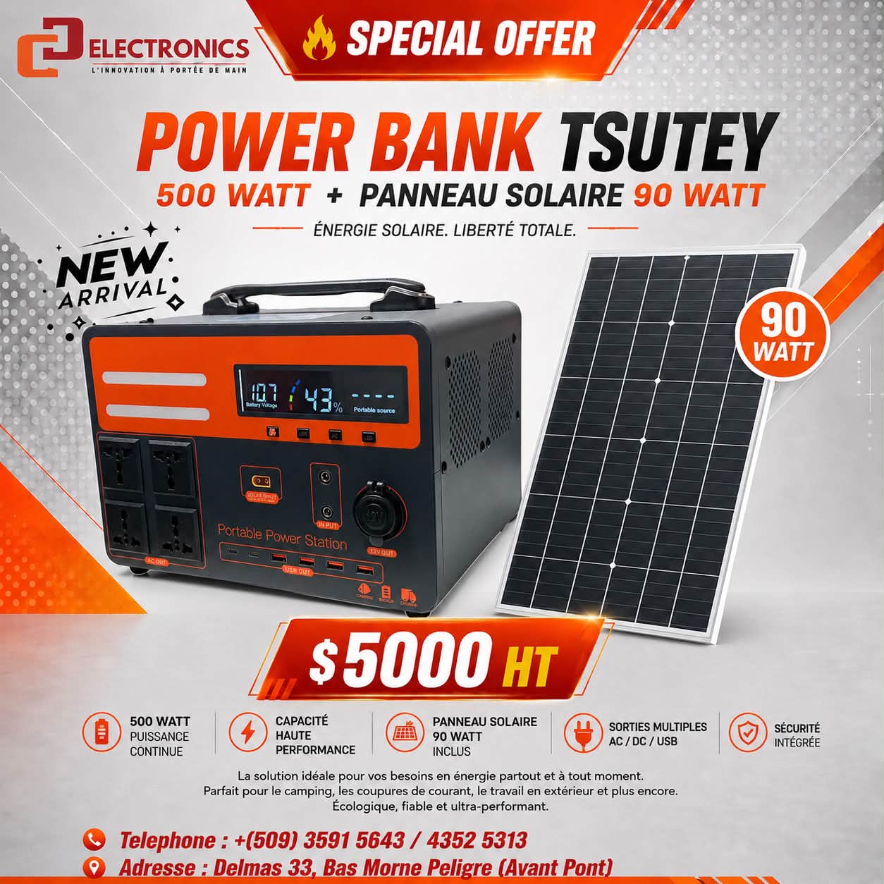 DC Electronics 2.0 Facebook ad: SPECIAL BACKUP 500Watts + 90 Watts