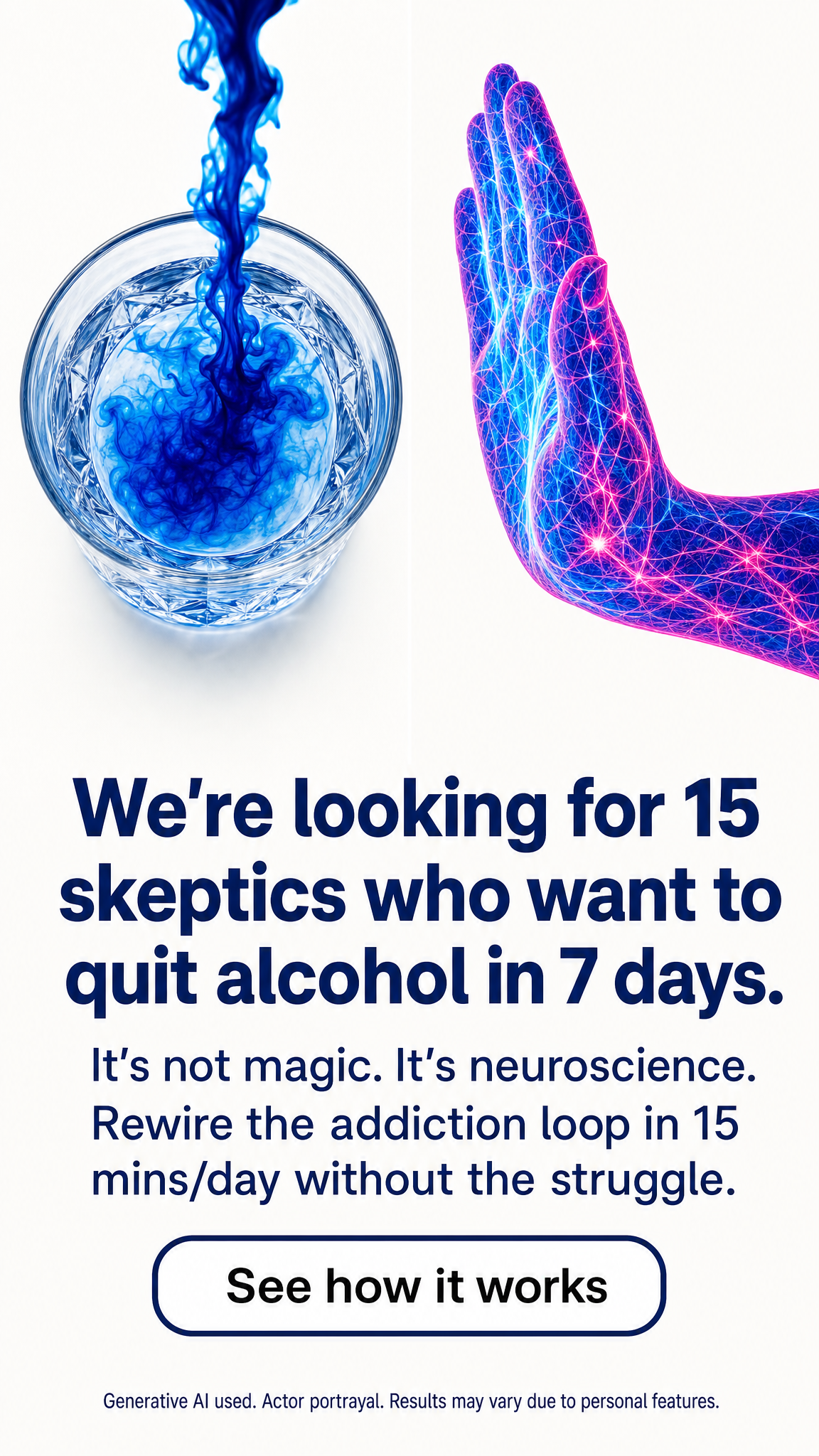 Hypnosis to Stop Drinking Facebook ad
