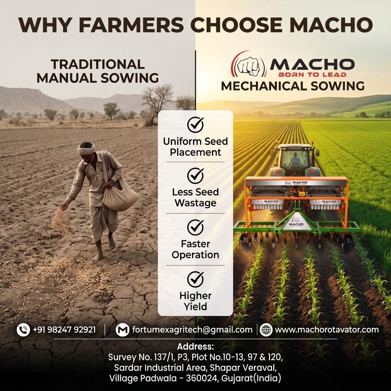Macho Rotavator Facebook ad: Built to Rule the Fields