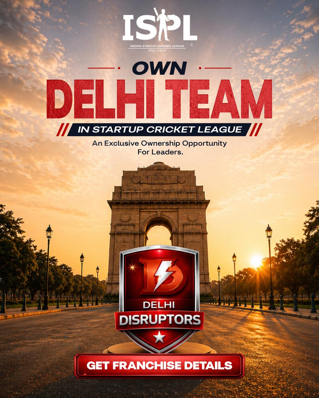 Indian Startup Premier League Facebook ad: Own Delhi Team- Premium Investment Opportunity