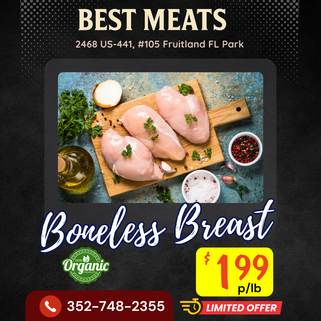Best Meats Florida Facebook ad: All-Natural Meat Market, Hormone-Free Poultry, Organic Beef