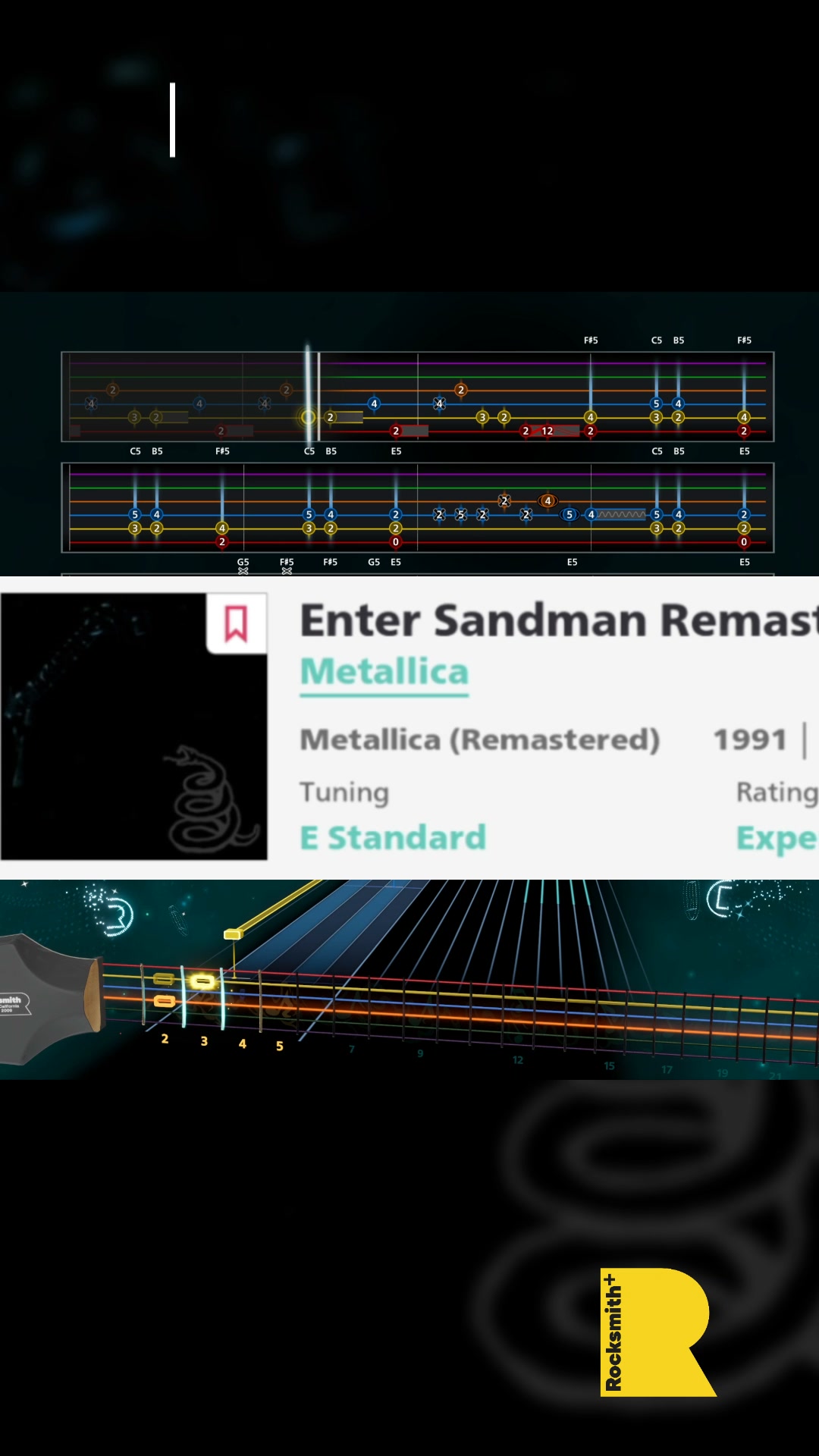 Rocksmith+ Facebook ad: LEARN ENTER SANDMAN BY METALLICA IN 30 SECONDS
