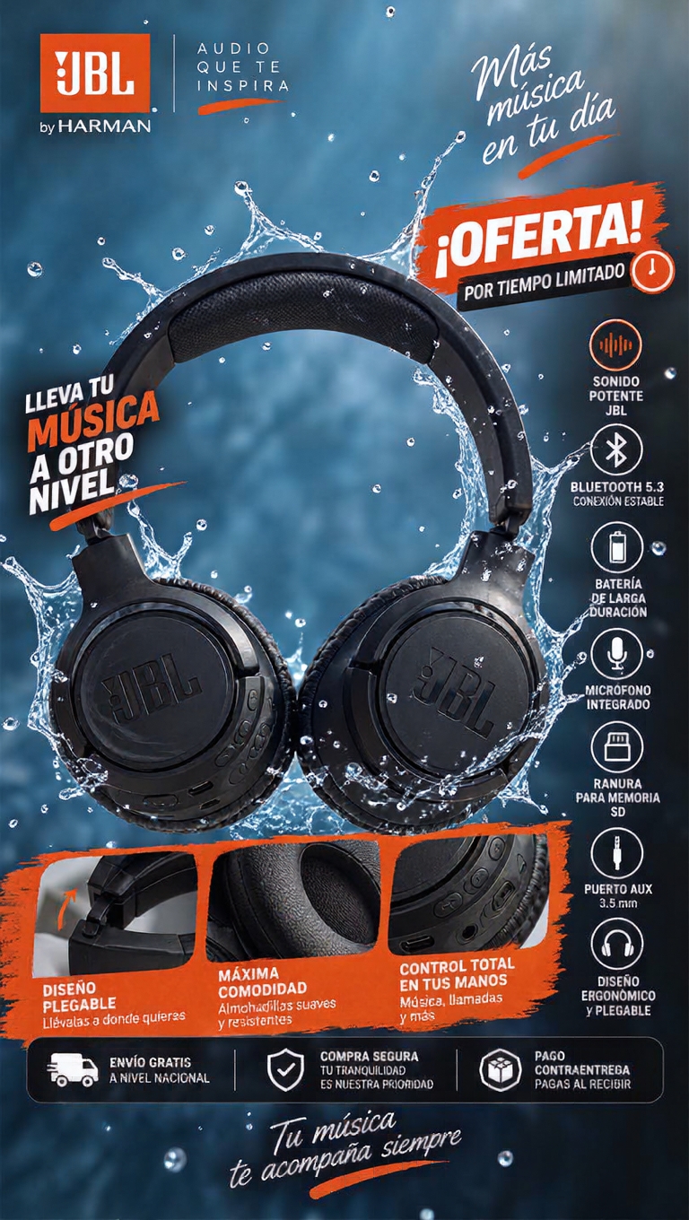 Calidad Total Facebook ad: Diademas JBL Bluetooth
