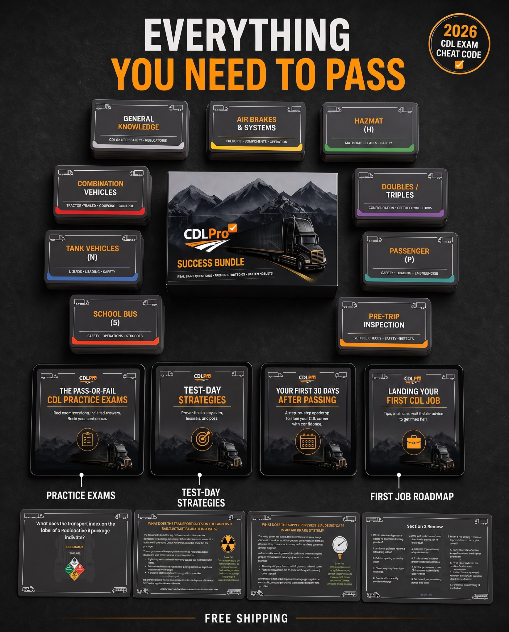 Go CDL Pro Facebook ad: Only what's on the test