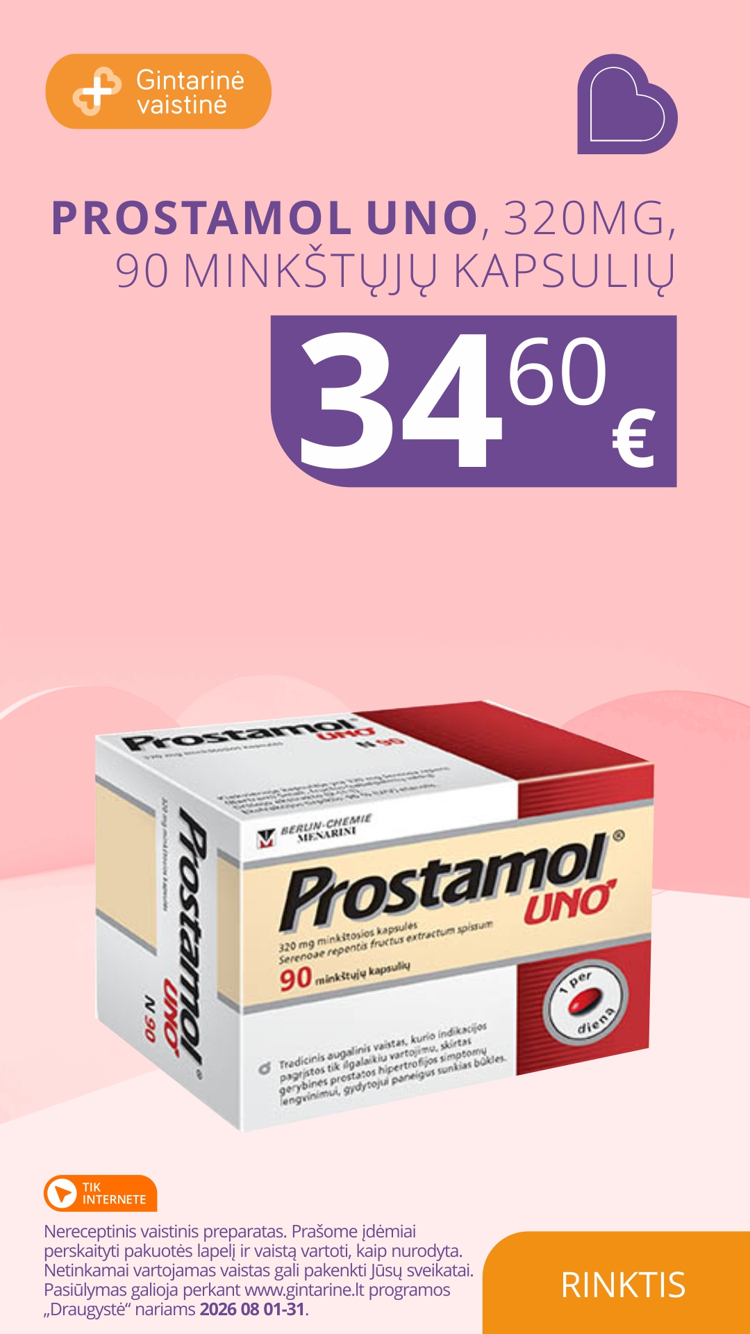 Gintarinė Vaistinė Facebook ad