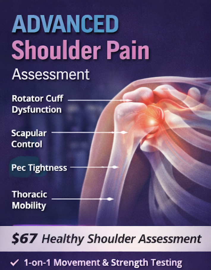 RX Physical Therapy Facebook ad: $67 Complete Shoulder Assessment And Plan