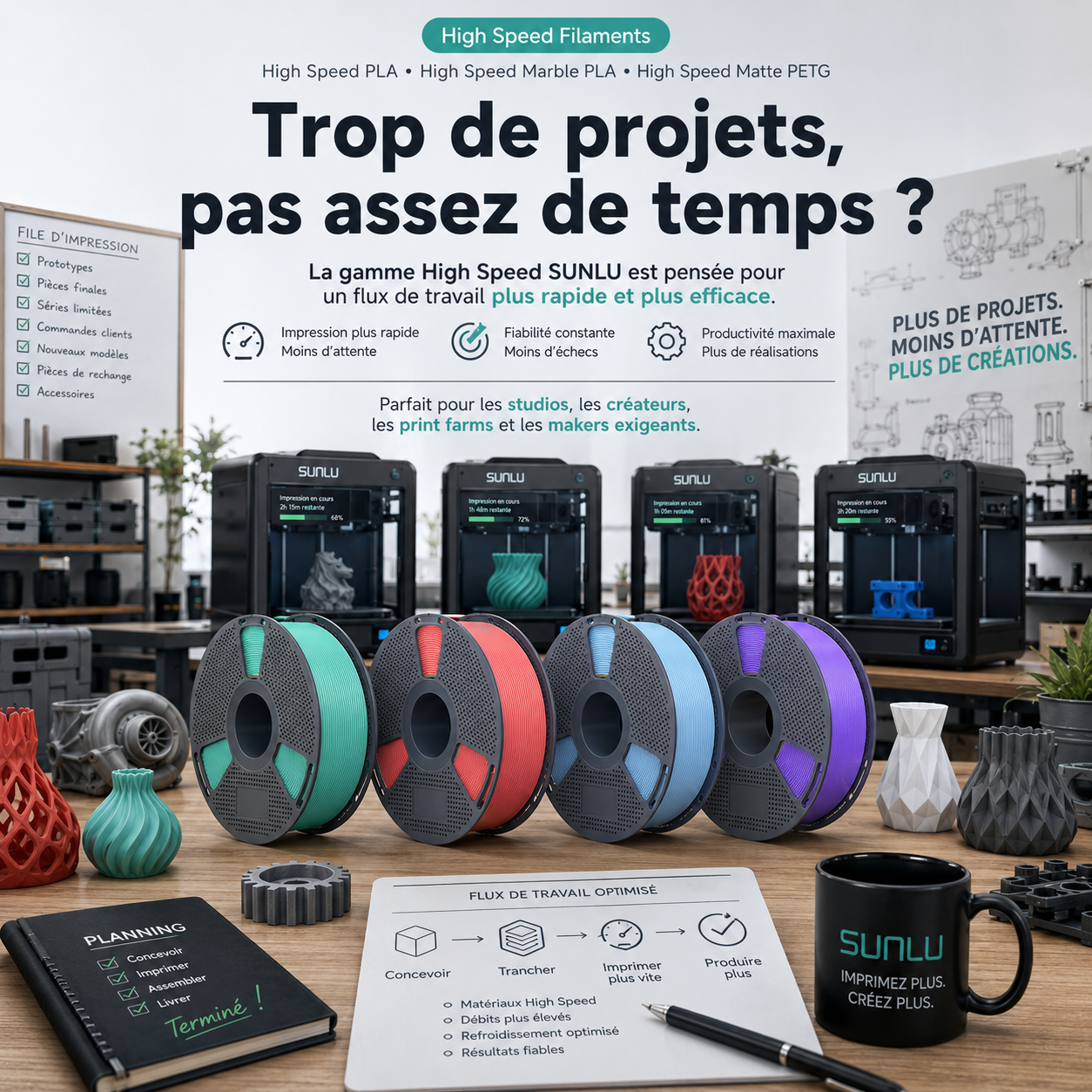 SUNLU FR Facebook ad: La haute vitesse sans compromis
