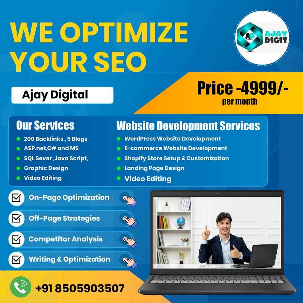 Digitalmarketingajay Facebook ad: Get complete SEO services starting at just ₹4999.
