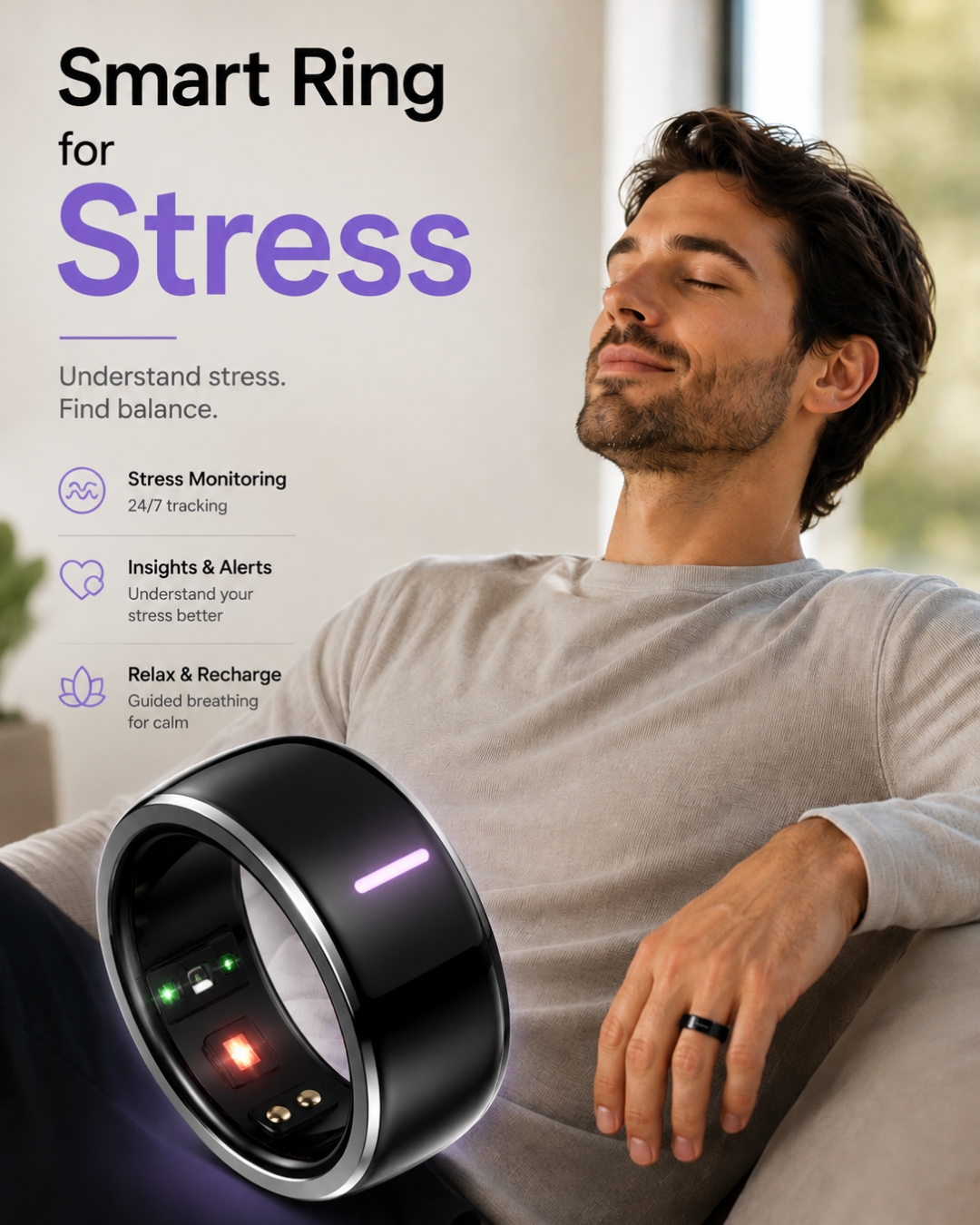 SOWAZ Facebook ad: Track Your Stress Daily