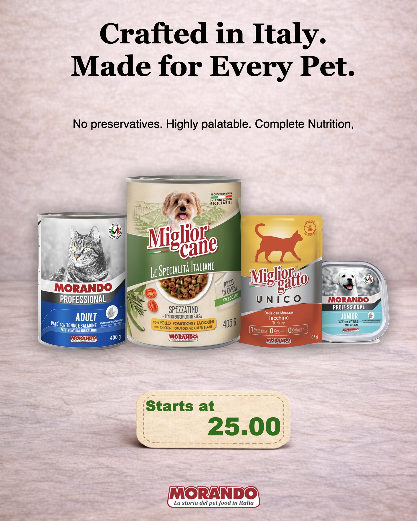 Morando PH Facebook ad: Italian Quality. Budget Friendly.