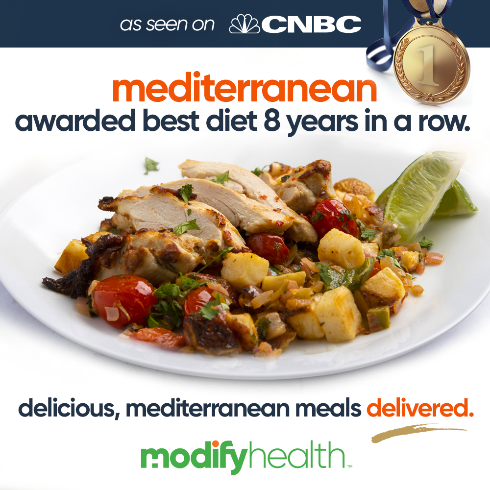 ModifyHealth Facebook ad: Use code MH35 to get 35% OFF fully prepared, Mediterranean…