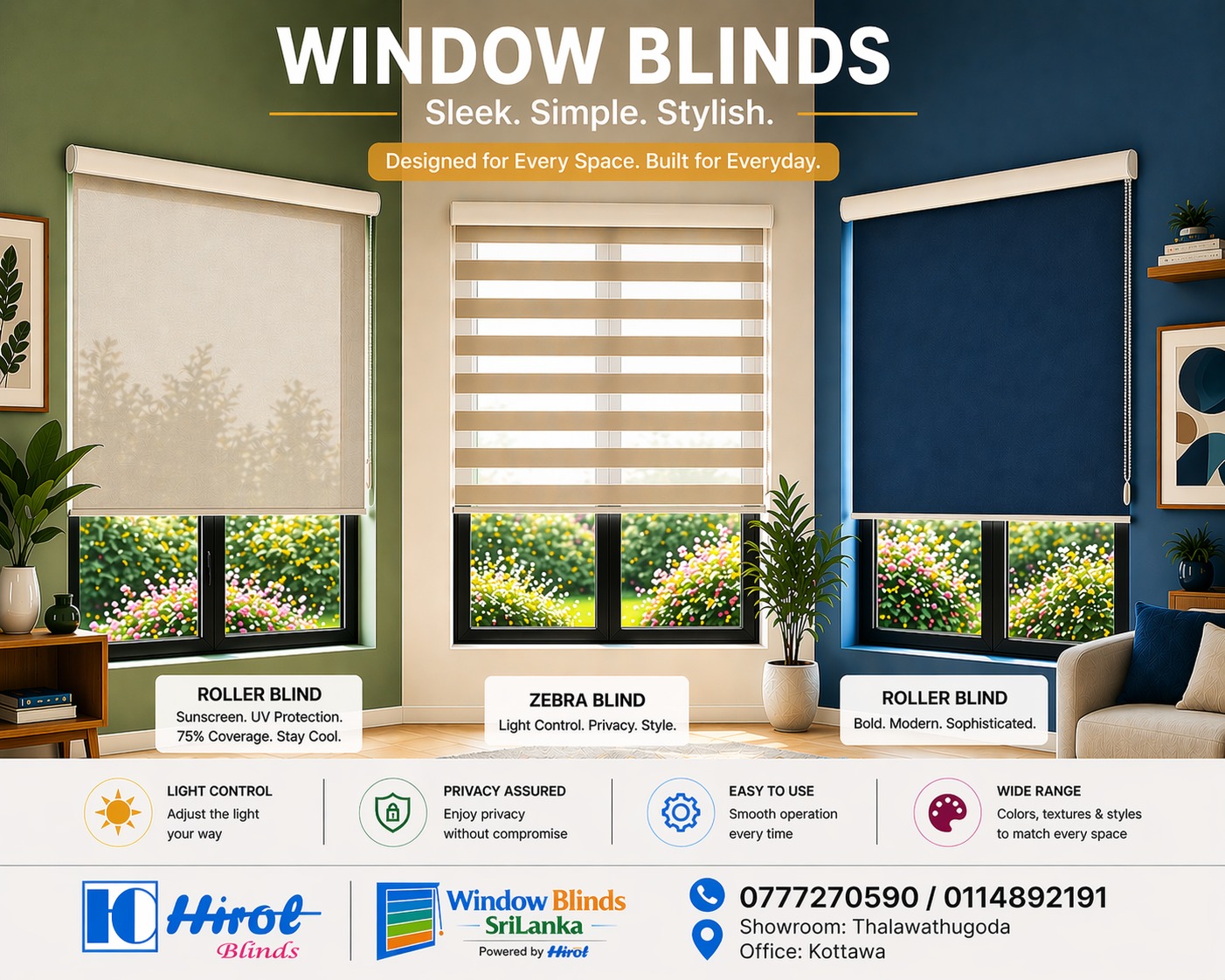Hirol Blinds. Facebook ad: Still using curtains?