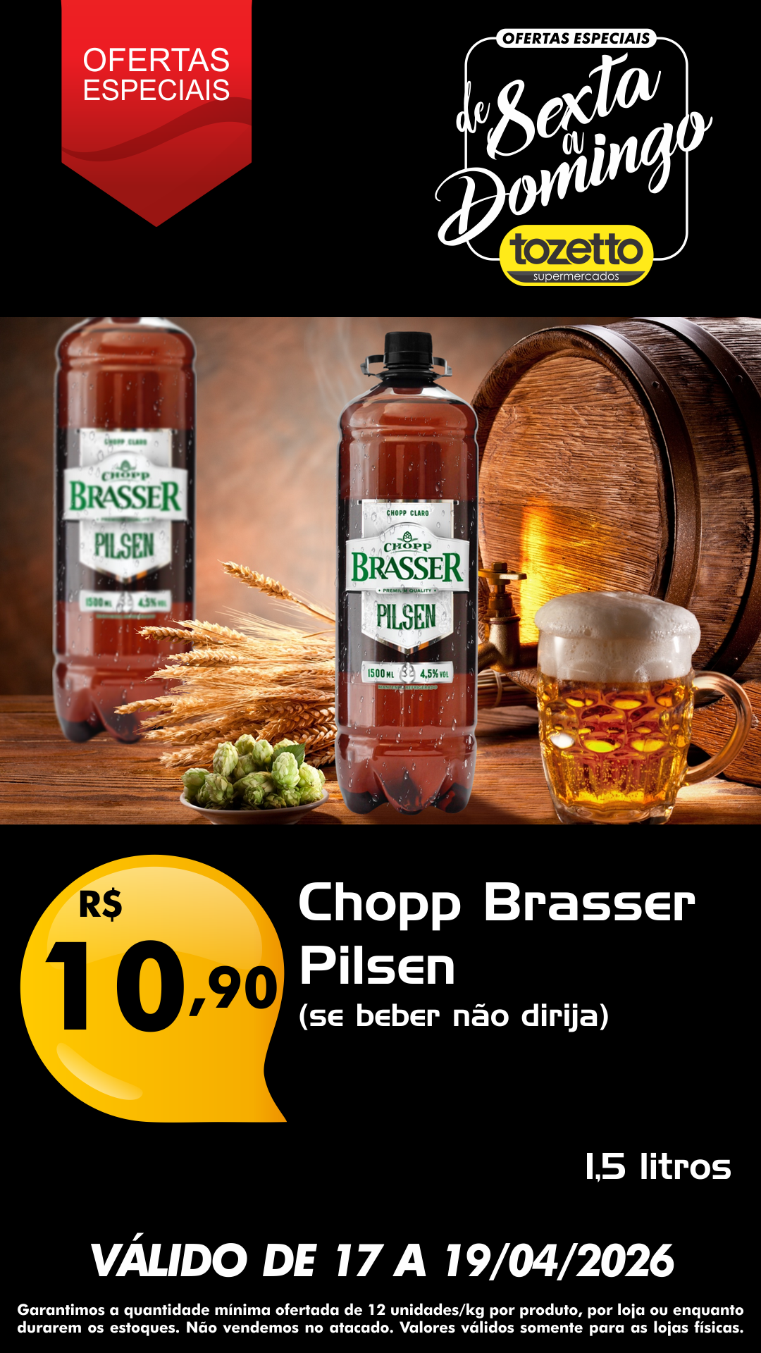 Supermercados Tozetto Facebook ad from Apr 16, 2026