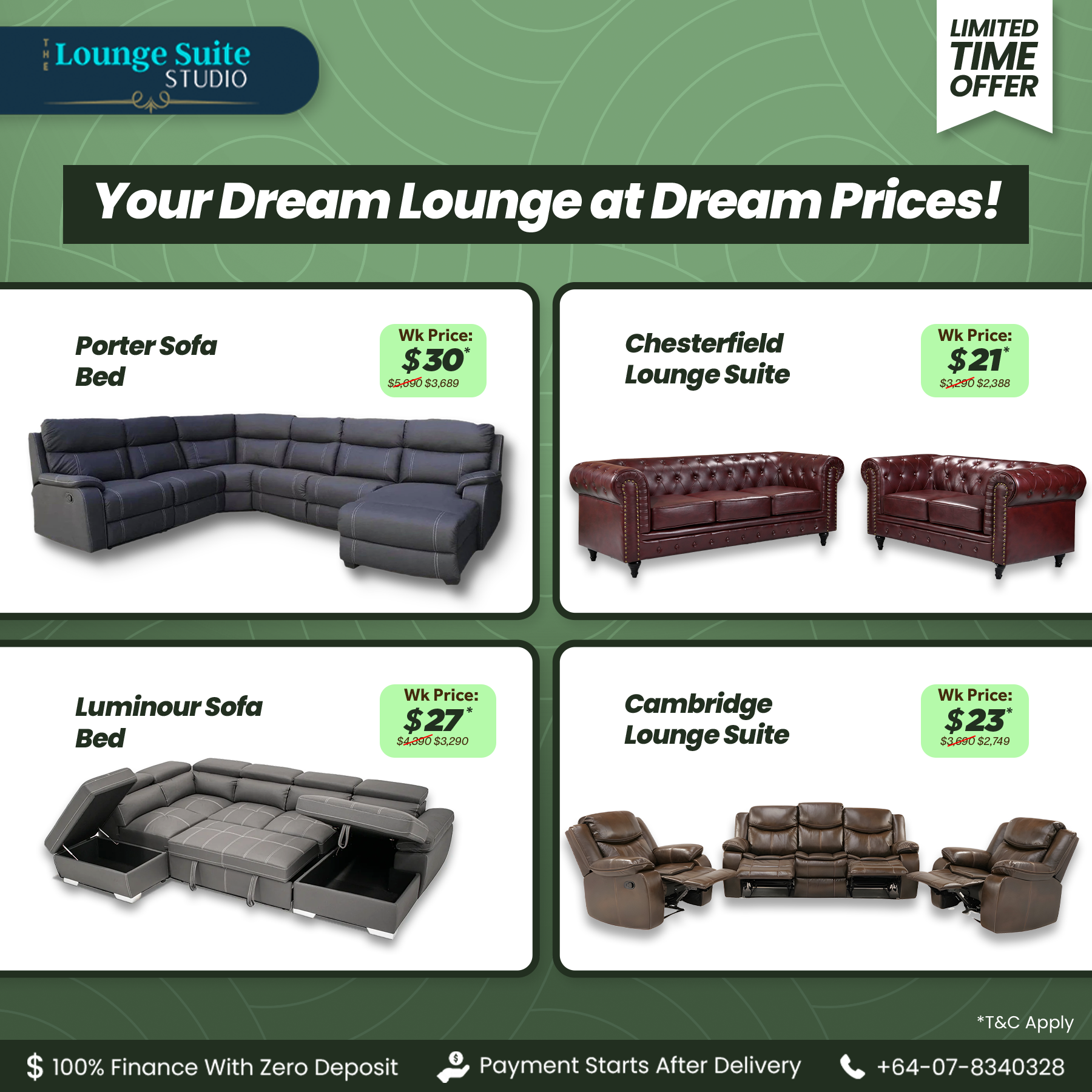 The Lounge Suite Studio Facebook ad: Super Saver Sale | Upto 60% Off | Buy Now