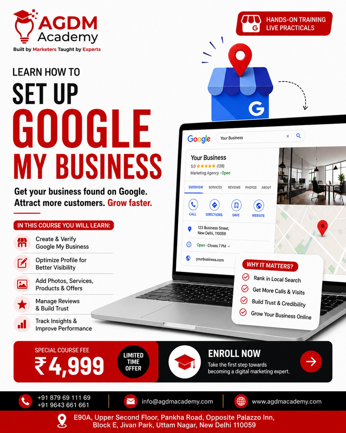 AGDM Academy Facebook ad: Master Google Business Profile, Just ₹4,999