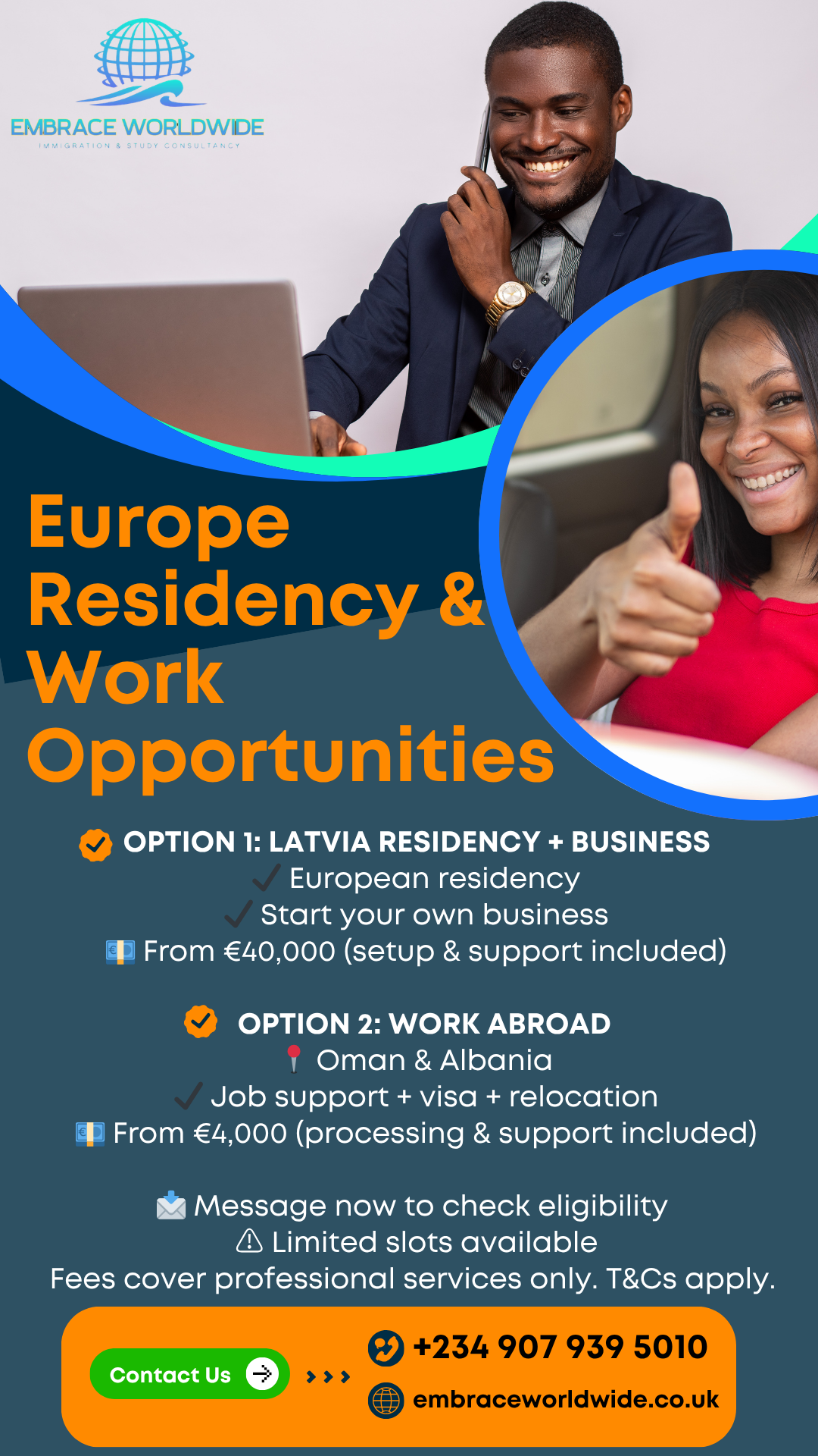 Embrace Worldwide - UK-based Study and Immigration Consultancy Facebook ad