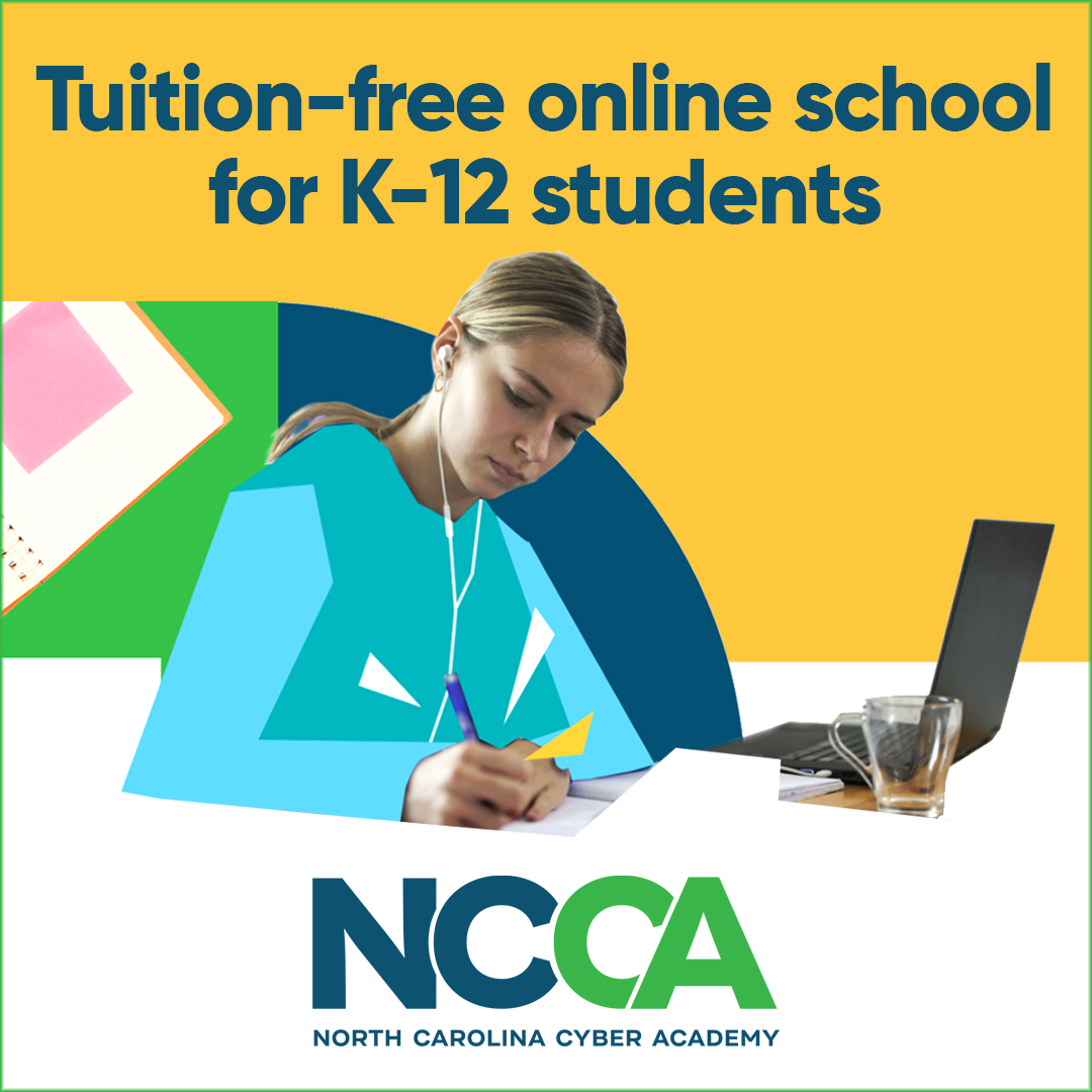 North Carolina Cyber Academy Facebook ad: 2026-27 Enrollment Now Open