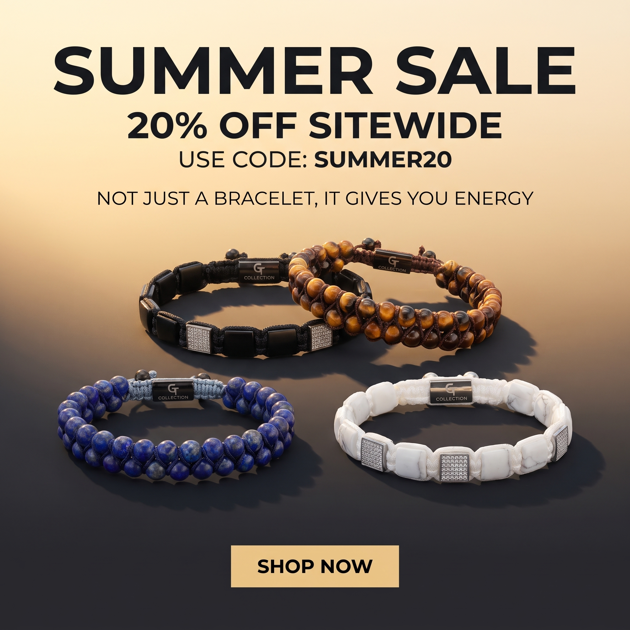 GT Collection Jewelry Facebook ad: 20% Off Storewide, Code SUMMER20
