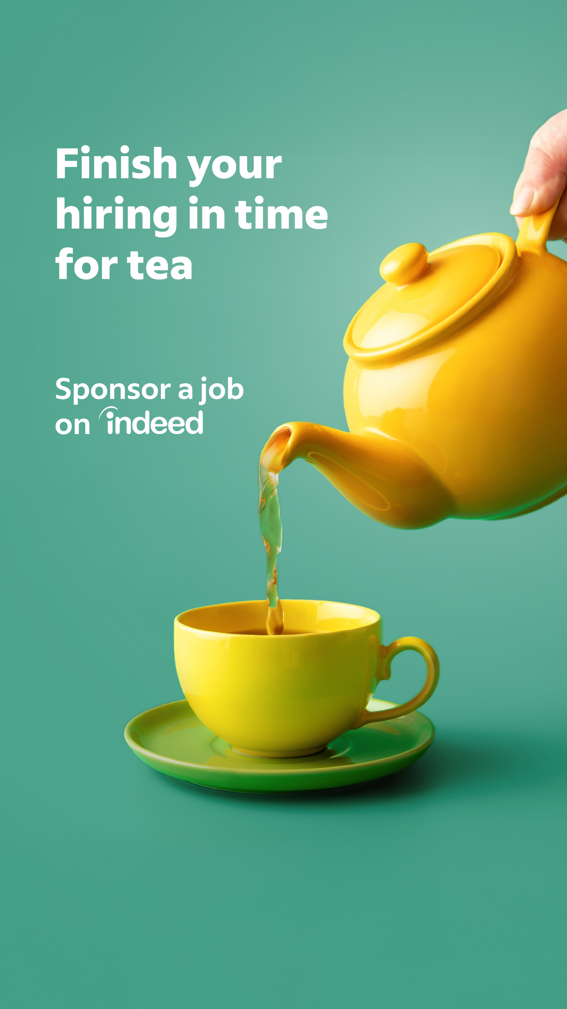 Indeed for Business Facebook ad: Less hiring. More time.