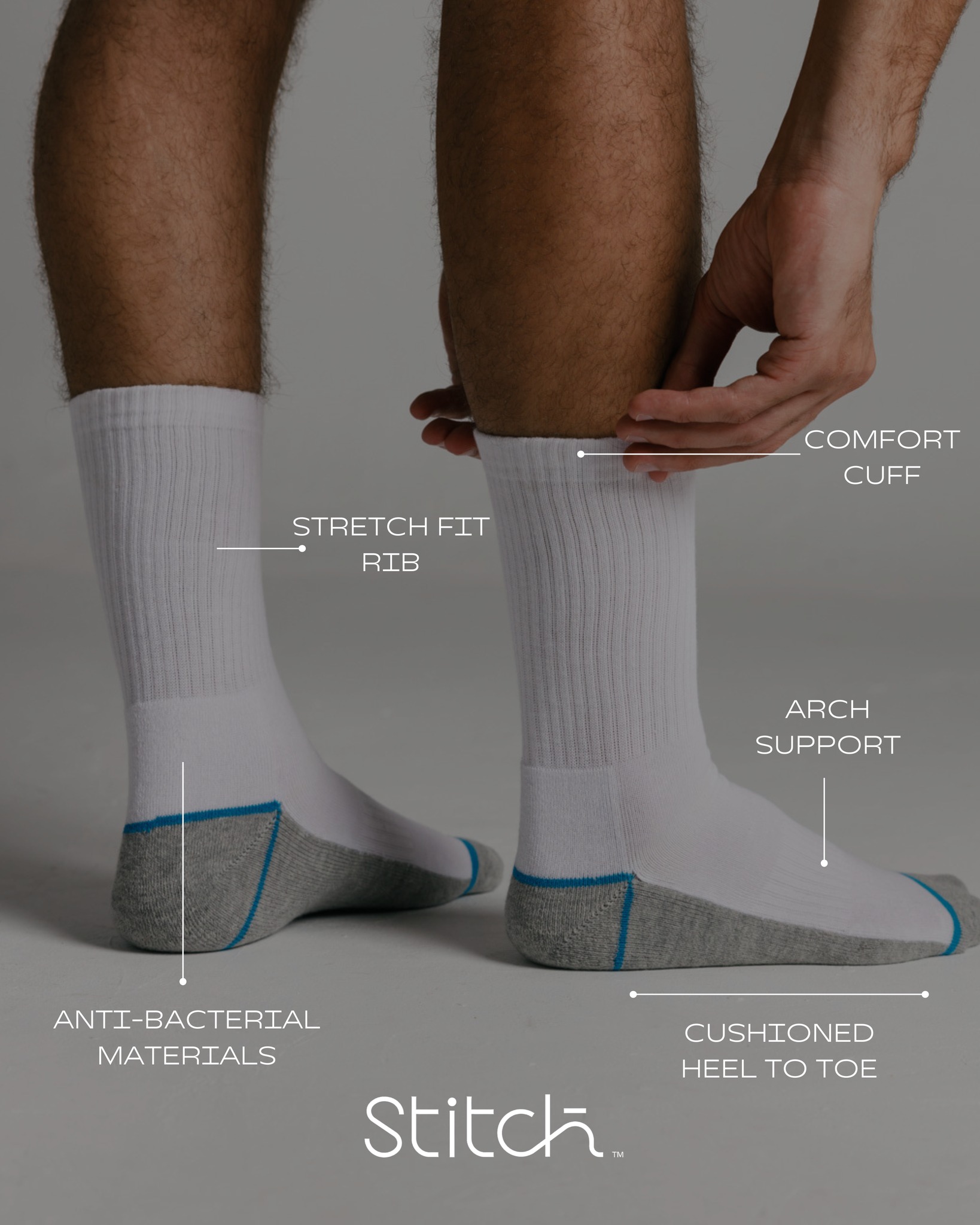 Stitch Facebook ad: Long-Cut Half-Cushioned Men's Socks